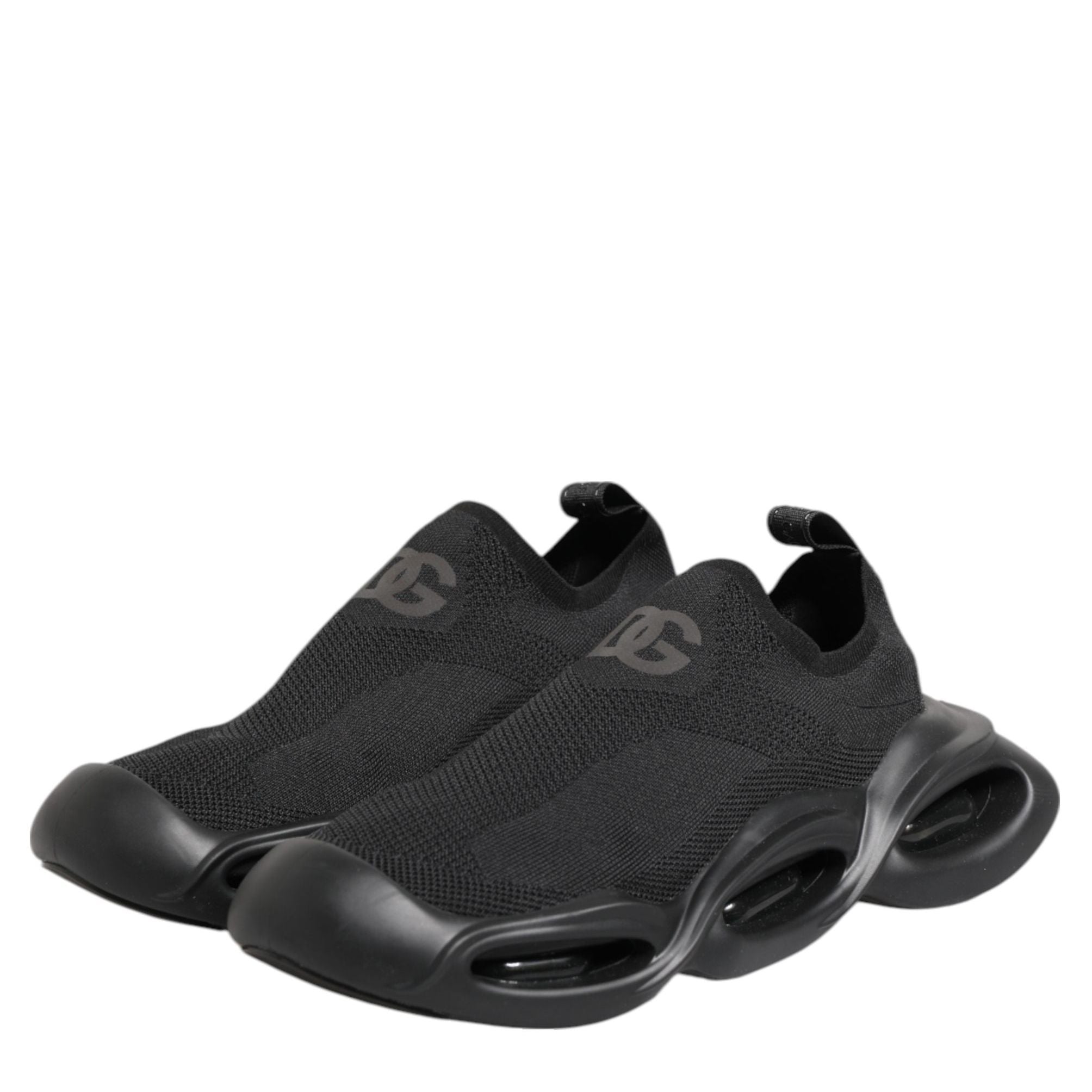Dolce & Gabbana Black Slip On Wave Low Top Sneakers Shoes