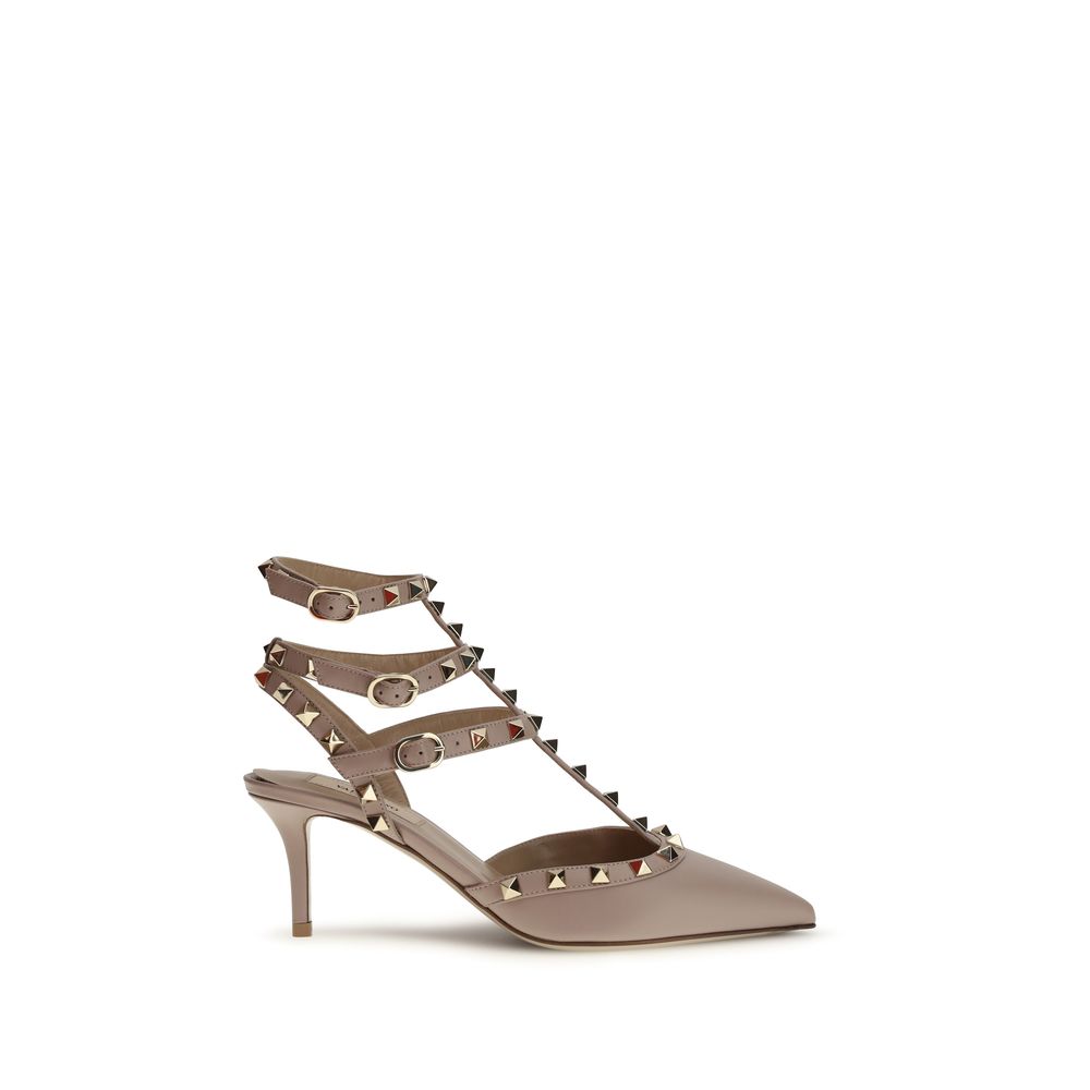 Valentino Garavani Multicolor Calf Leather Bos Taurus Mid Heel Pumps