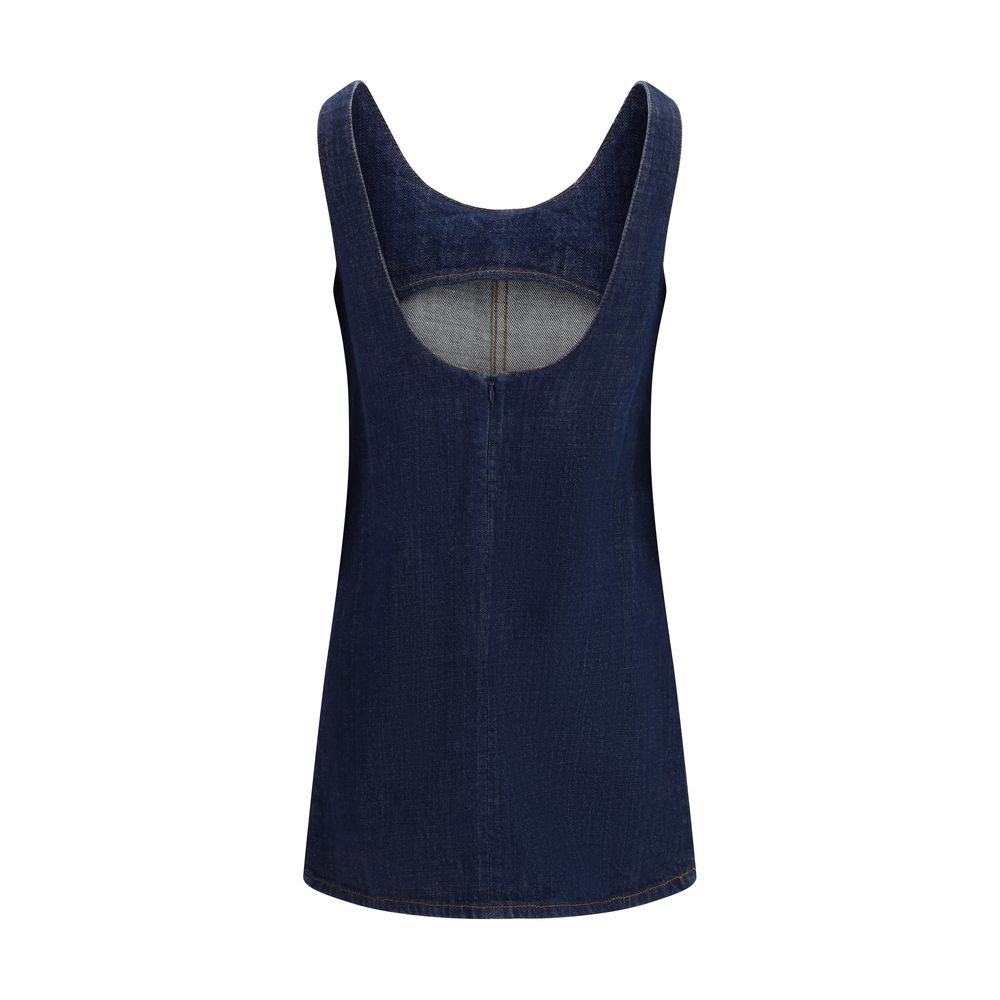 Ami Paris Blue Cotton Casual Dress