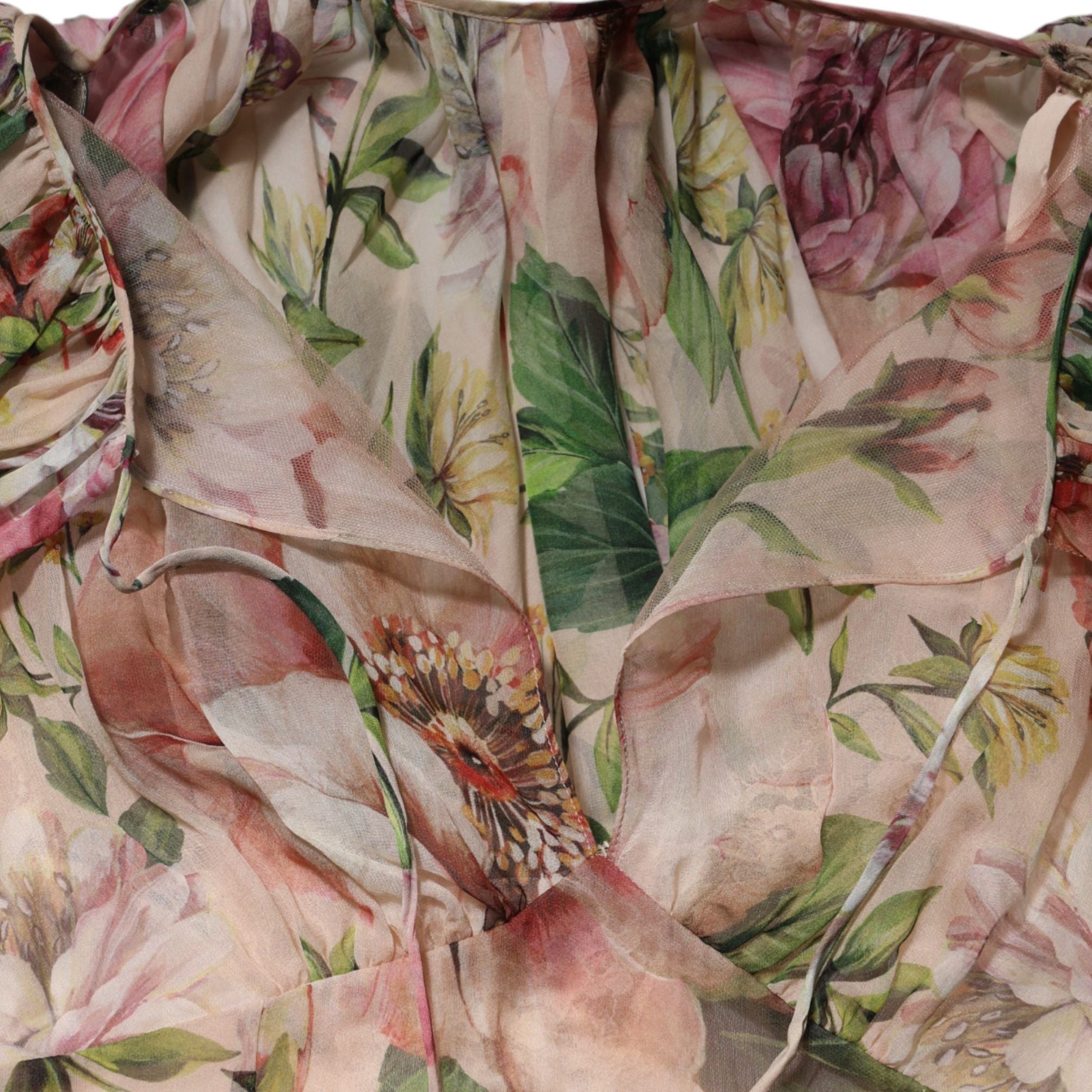 Dolce & Gabbana Multicolor Floral Silk Layered Maxi Dress