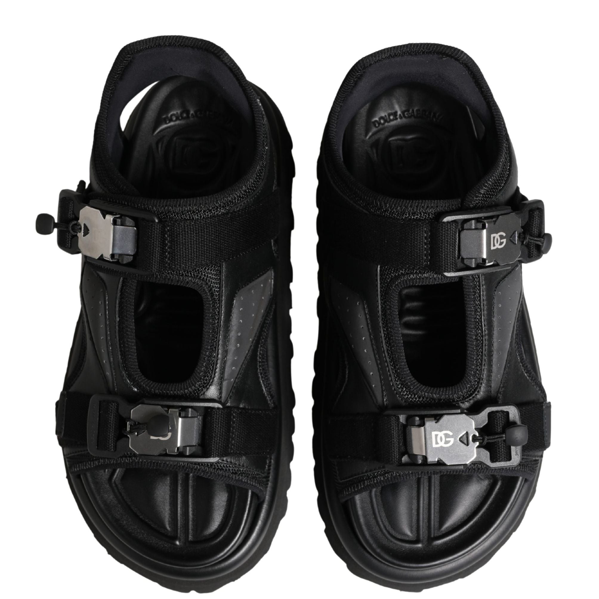 Dolce & Gabbana Black Logo Detailed Men Chunky Sandals Shoes