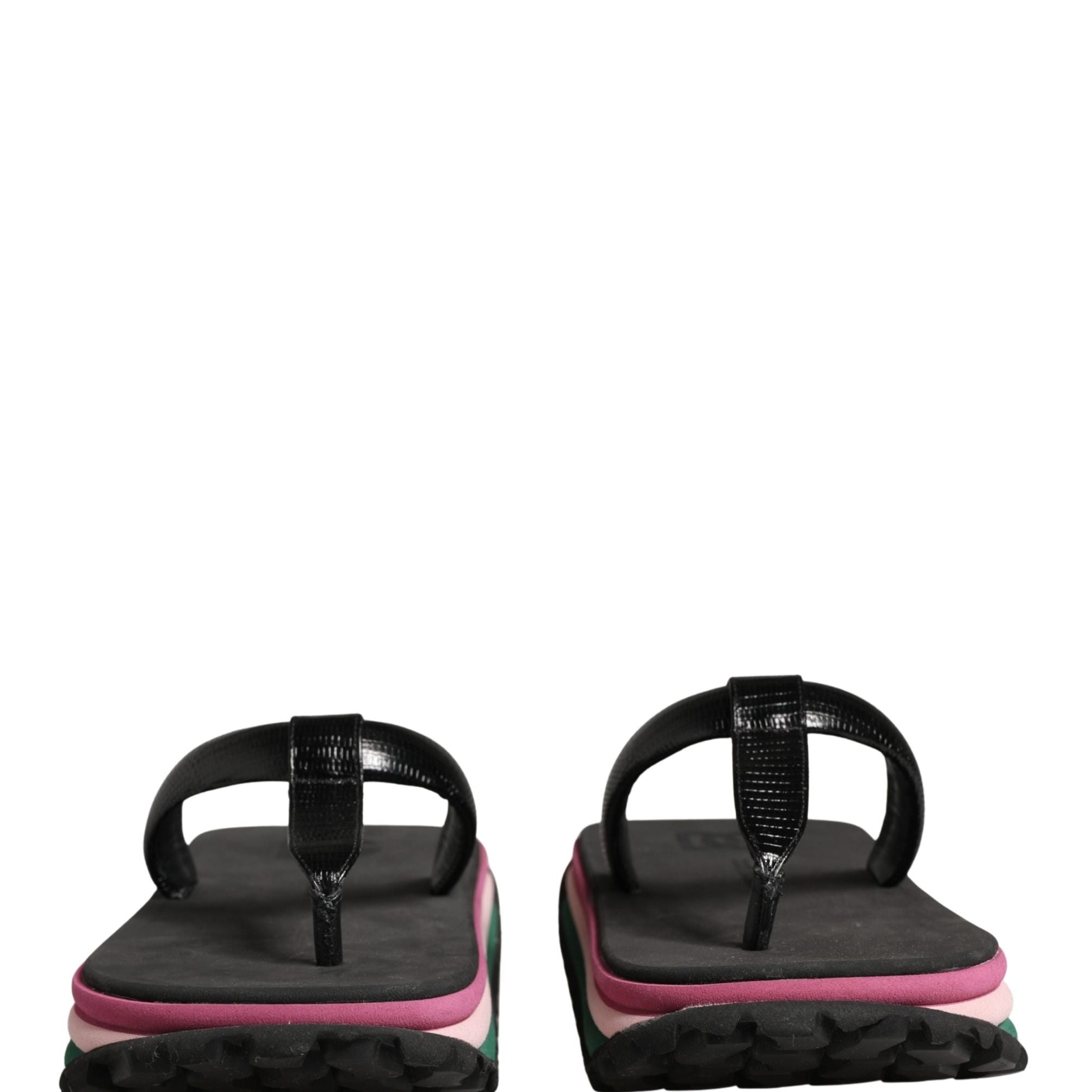 Dolce & Gabbana Multicolor Rubber Chunky Flip Flop Shoes
