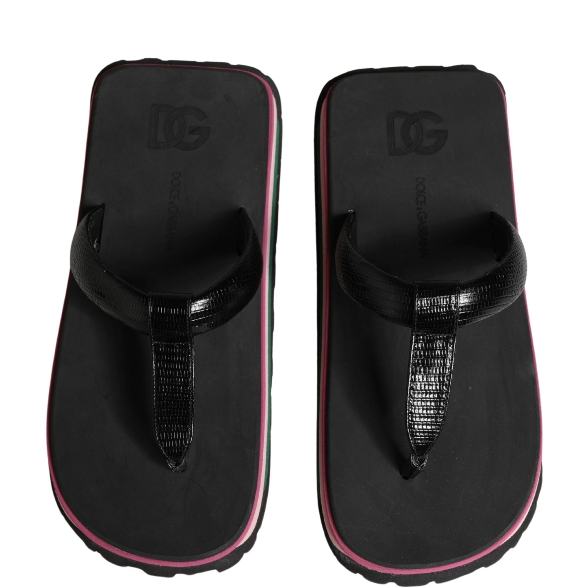 Dolce & Gabbana Multicolor Rubber Chunky Flip Flop Shoes