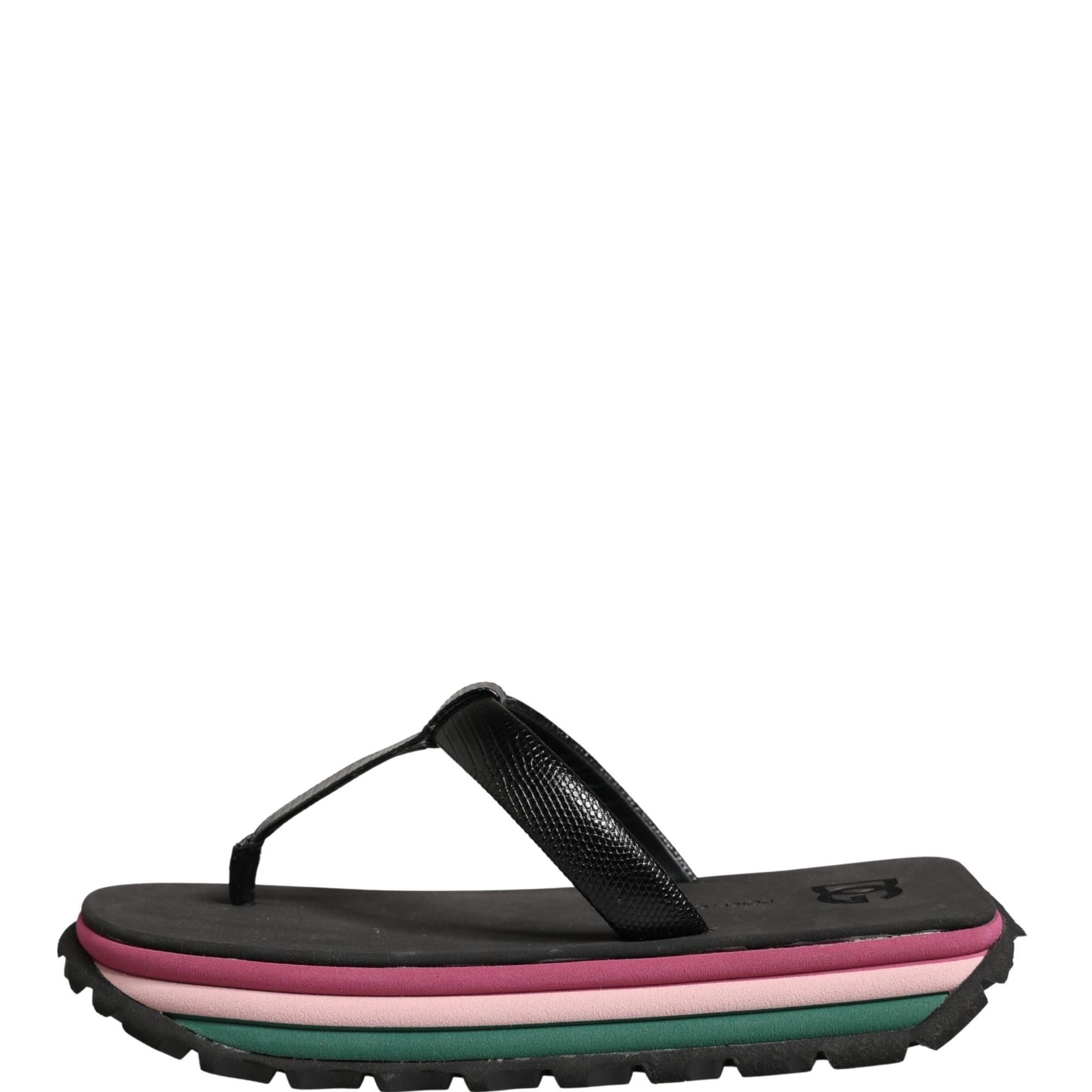 Dolce & Gabbana Multicolor Rubber Chunky Flip Flop Shoes