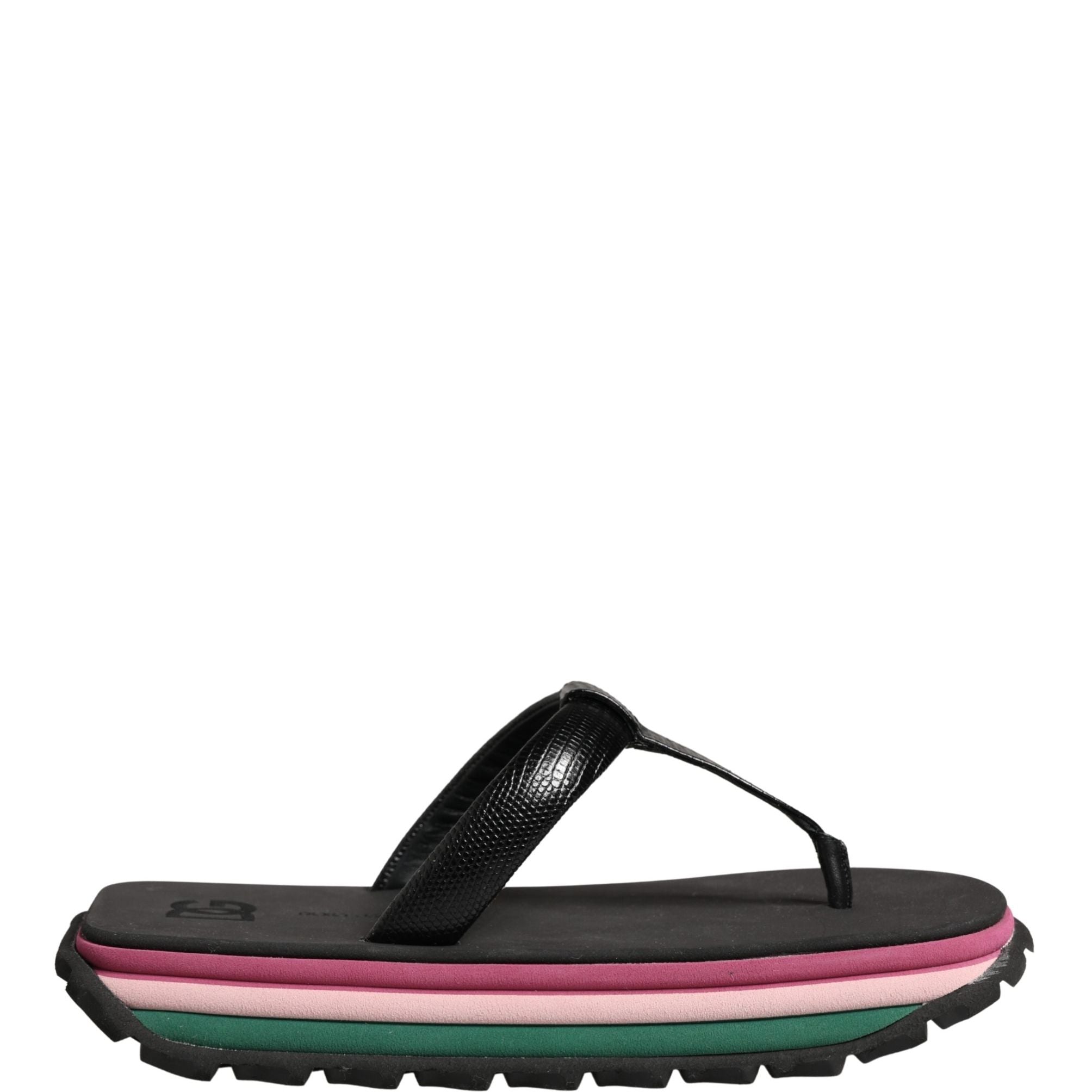 Dolce & Gabbana Multicolor Rubber Chunky Flip Flop Shoes