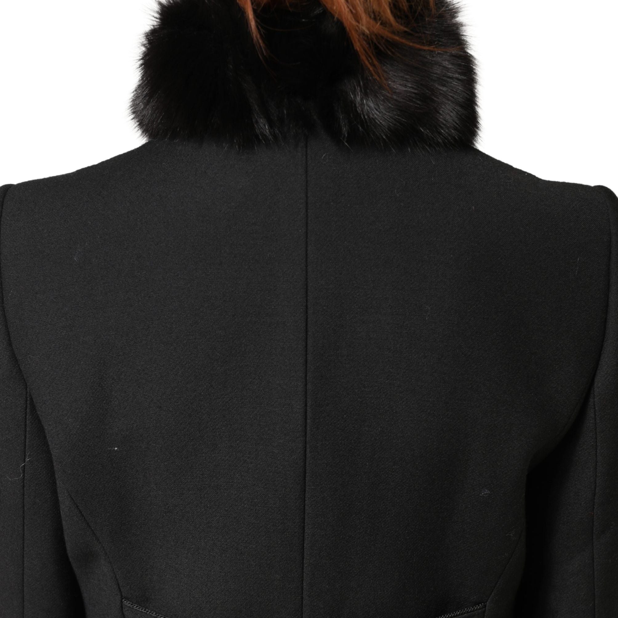 Dolce & Gabbana Black Fur Shoulder Collar Wrap Shawl Scarf