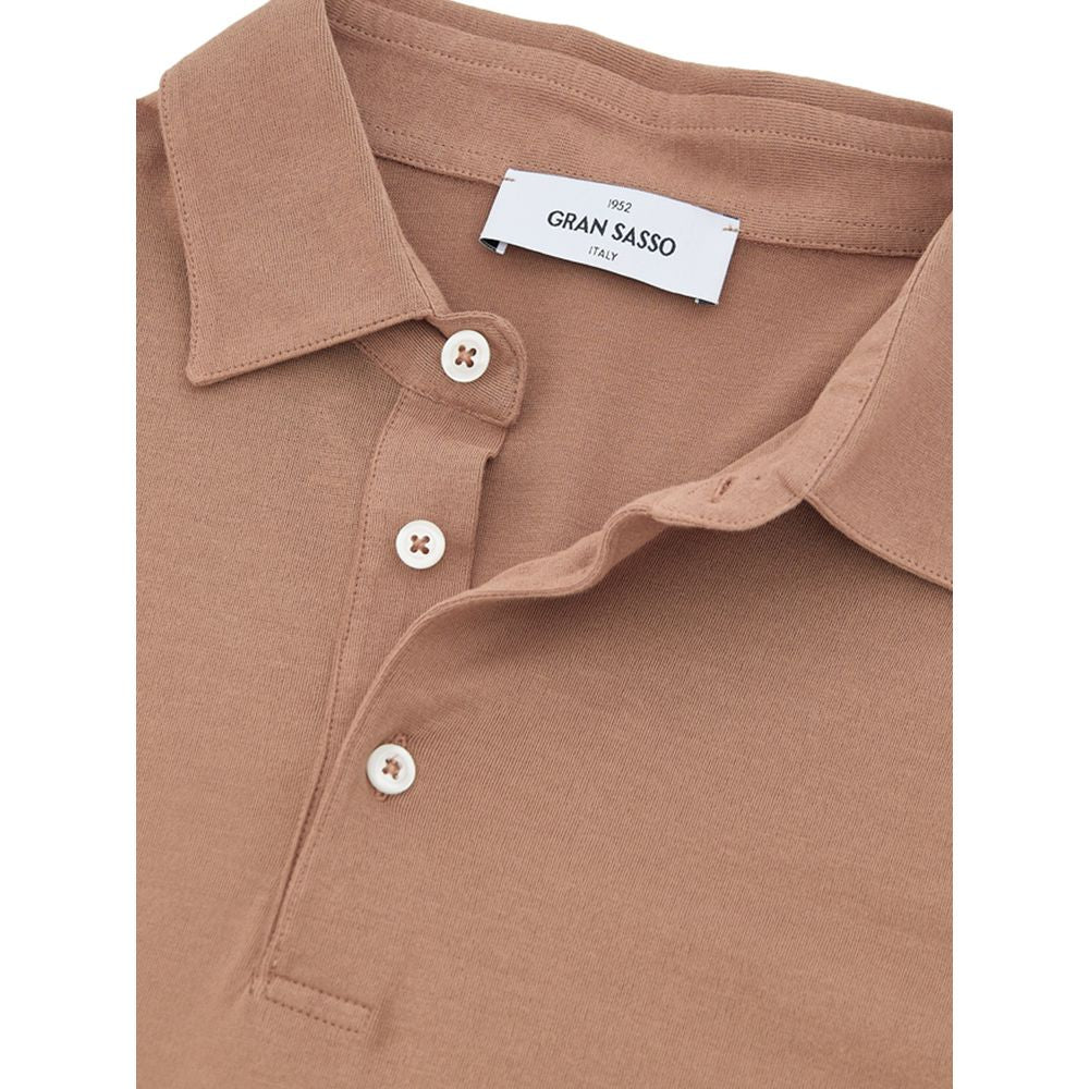 Gran Sasso Brown Cotton Polo Shirt