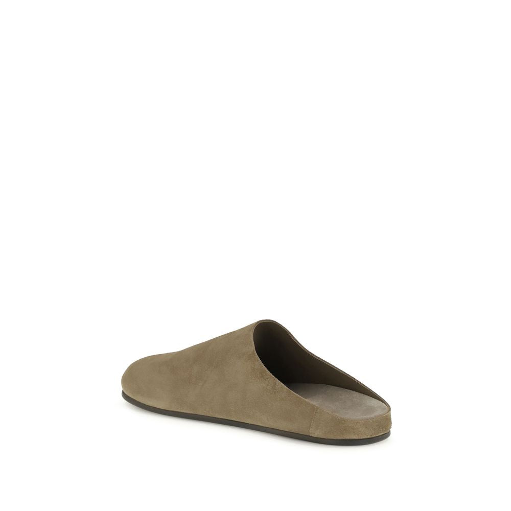 The Row Beige Calf Leather Bos Taurus Mules