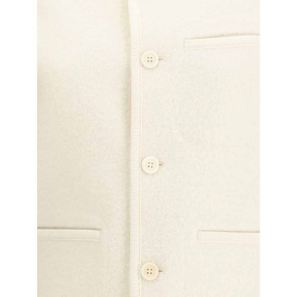 RIER White Fleece Wool Sleveless Jacket