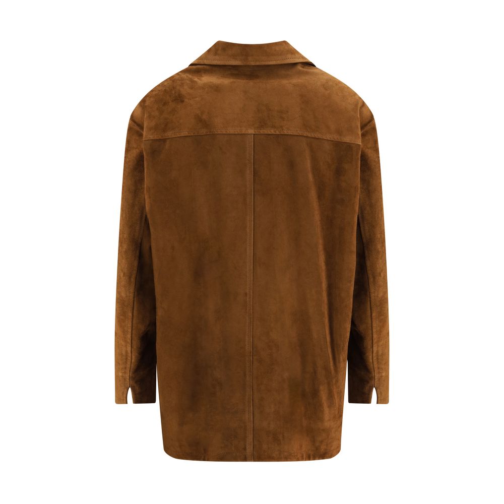 Salvatore Santoro Brown Calf Leather Bos Taurus Coat
