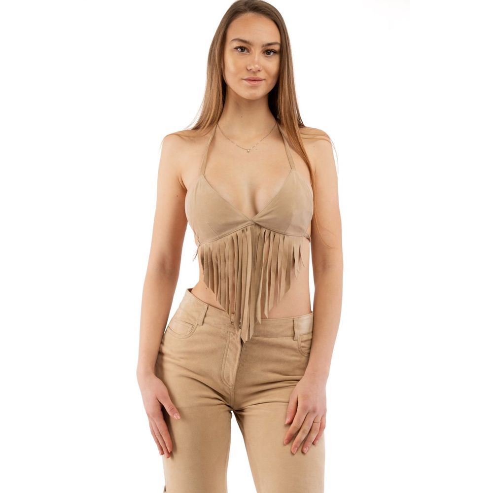 Moschino Beige Cotton Tank Tops