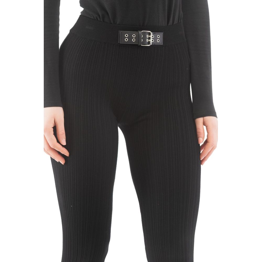 Moschino Black Viscose Casual Pants