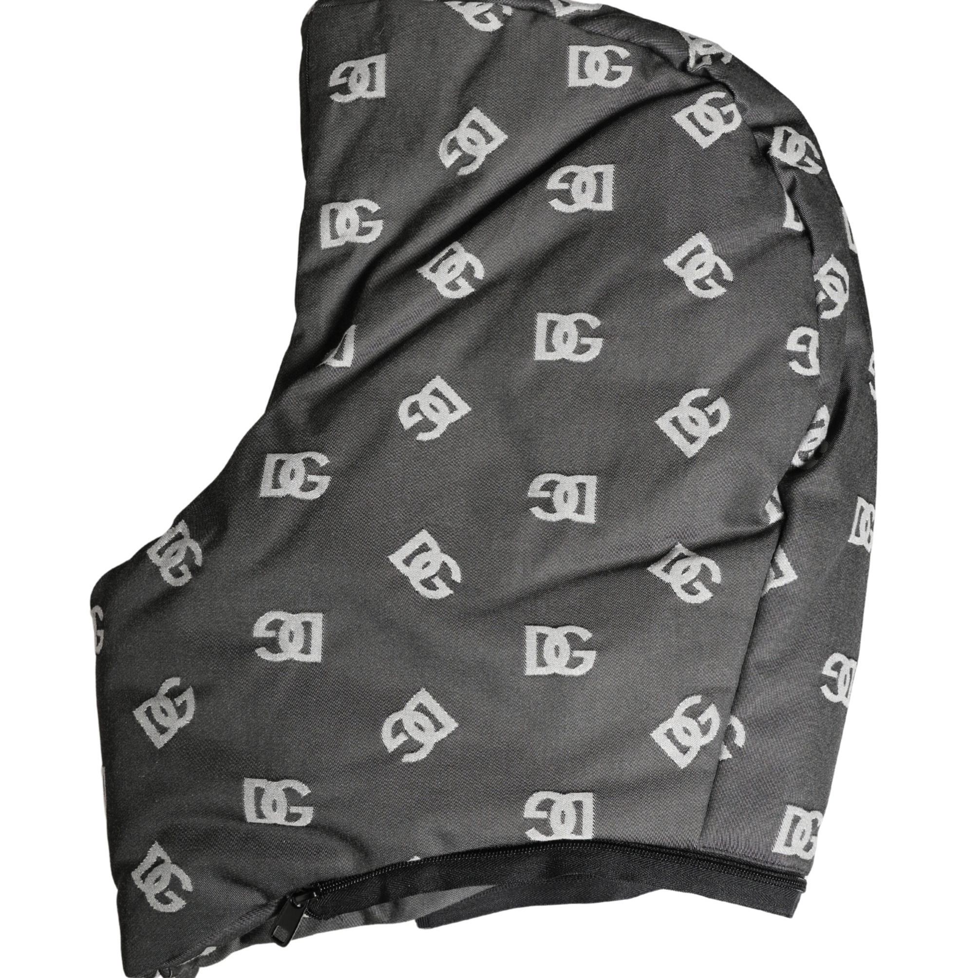 Dolce & Gabbana Black Logo Print Whole Head Wrap Capello Hat