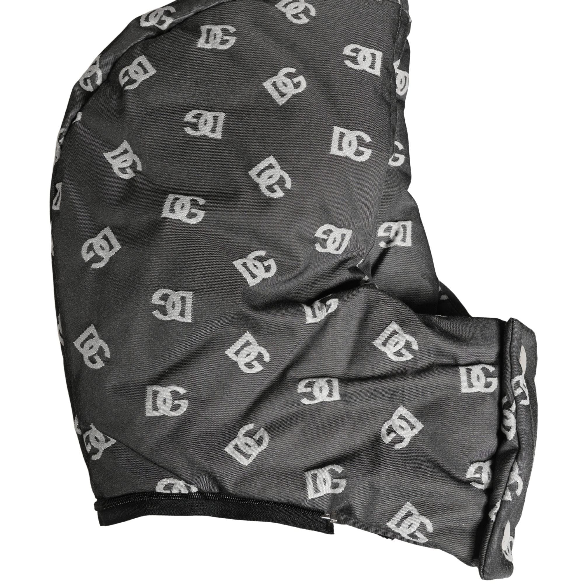 Dolce & Gabbana Black Logo Print Whole Head Wrap Capello Hat