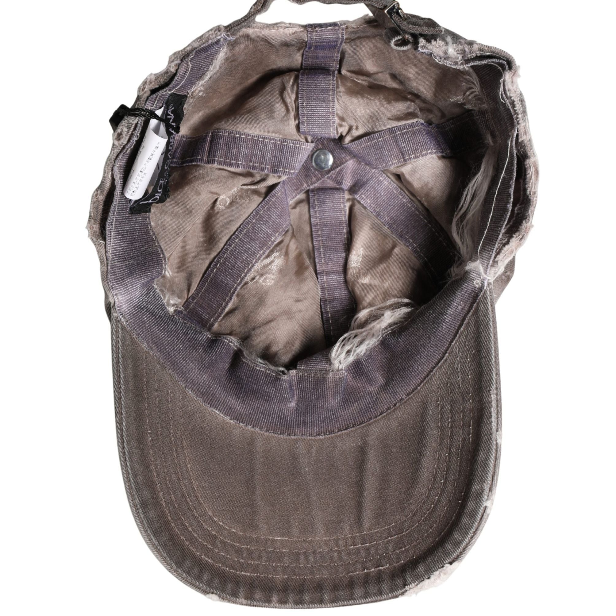 Dolce & Gabbana Men Brown Cotton Distressed Baseball Capello Hat