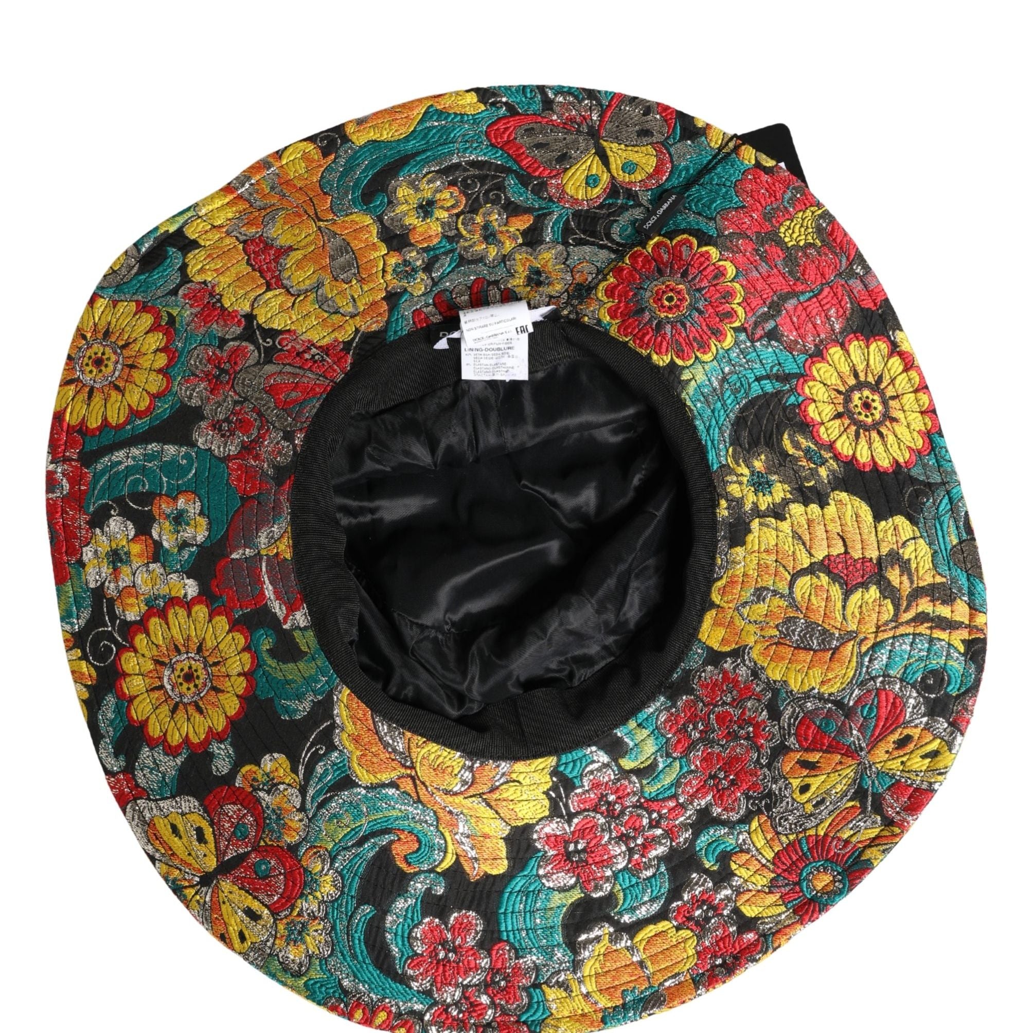Dolce & Gabbana Men Multicolor Brocade Wide Brim Fisherman Capello Hat
