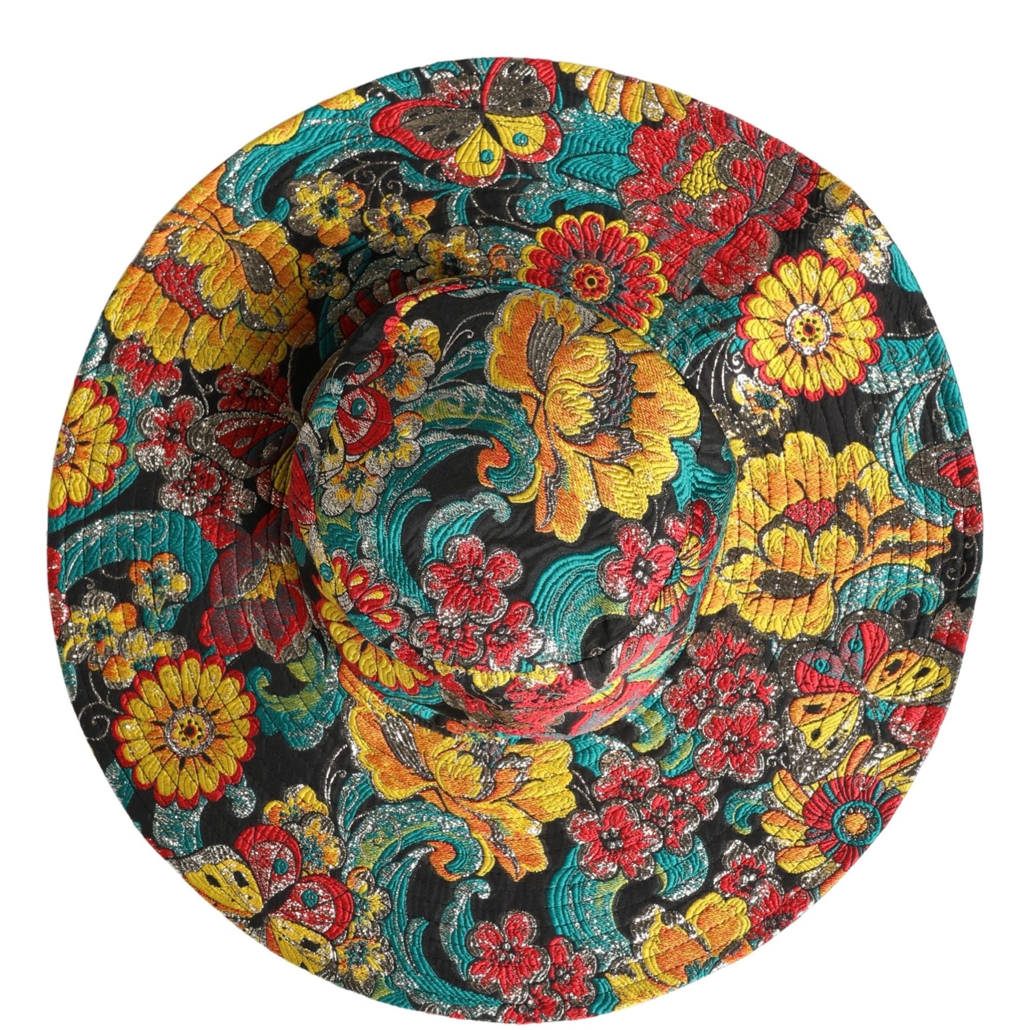 Dolce & Gabbana Men Multicolor Brocade Wide Brim Fisherman Capello Hat