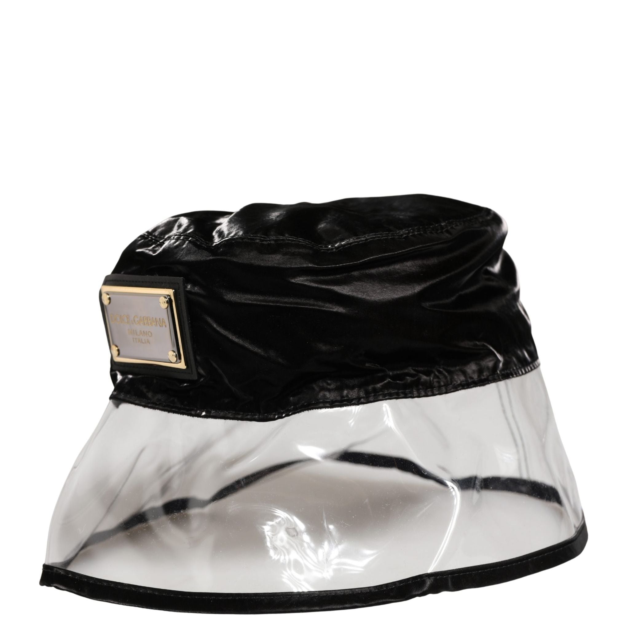 Dolce & Gabbana Black Nylon Plastic Fisherman Bucket Capello Hat