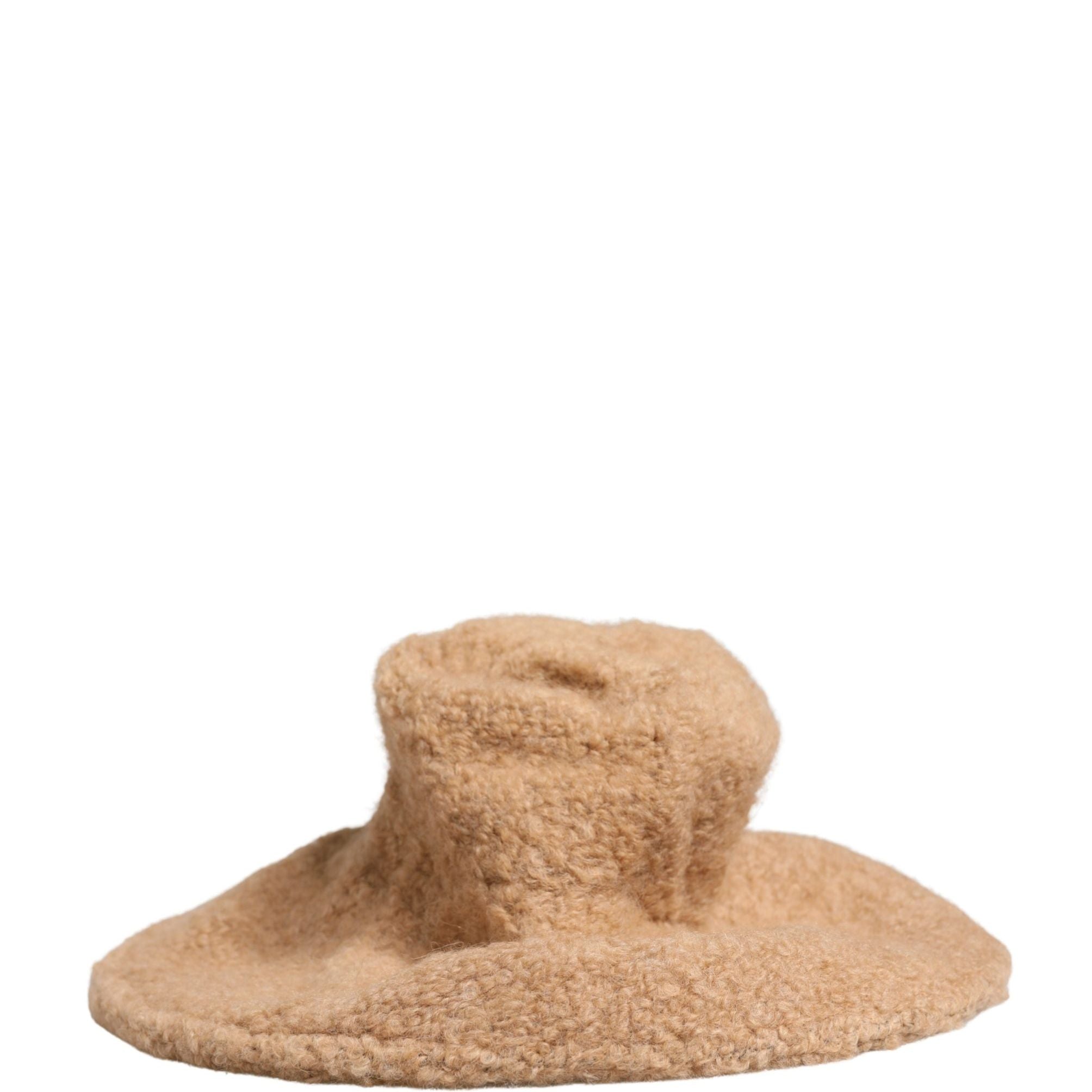 Dolce & Gabbana Beige Virgin Wool Fur Women Knitted Capello Hat
