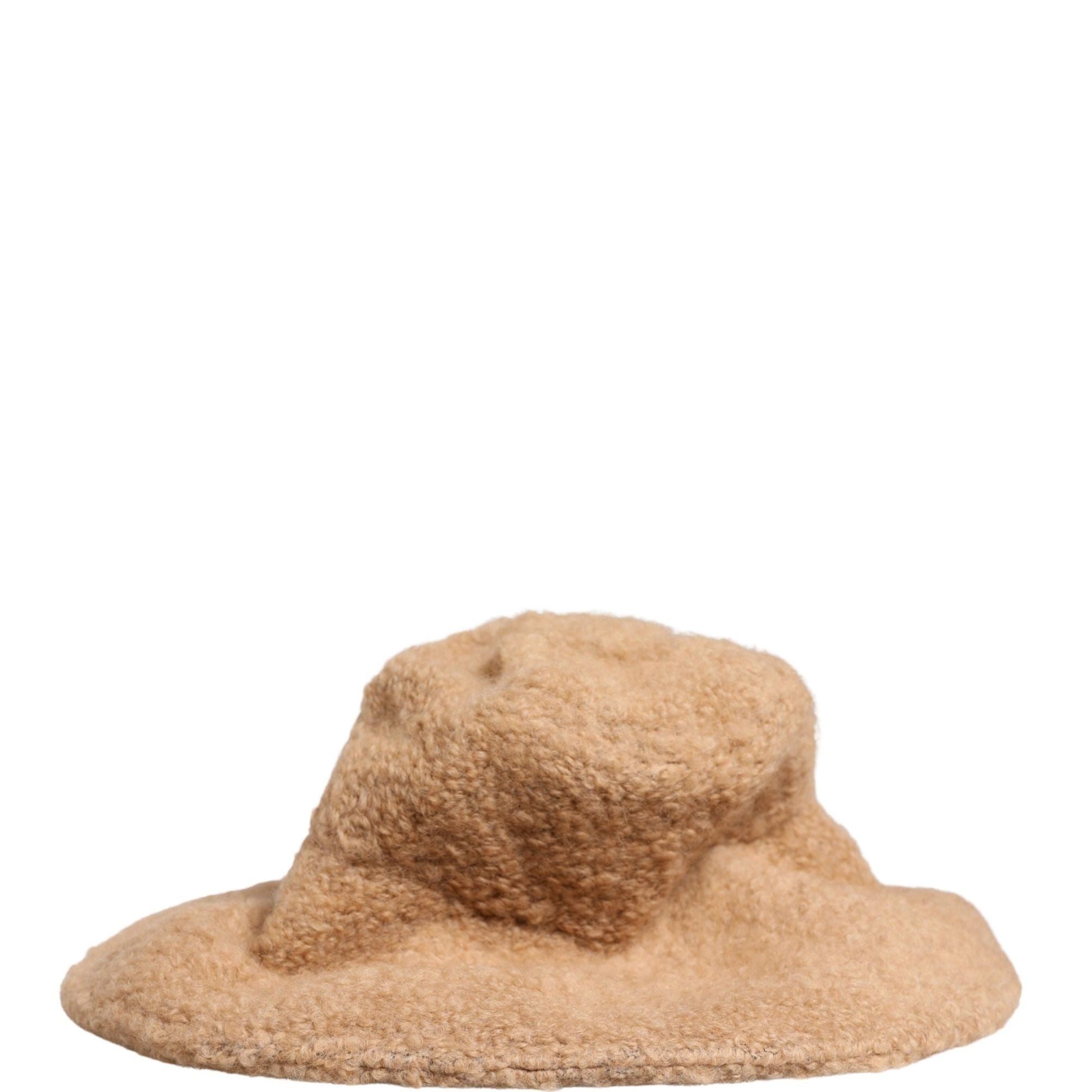 Dolce & Gabbana Beige Virgin Wool Fur Women Knitted Capello Hat