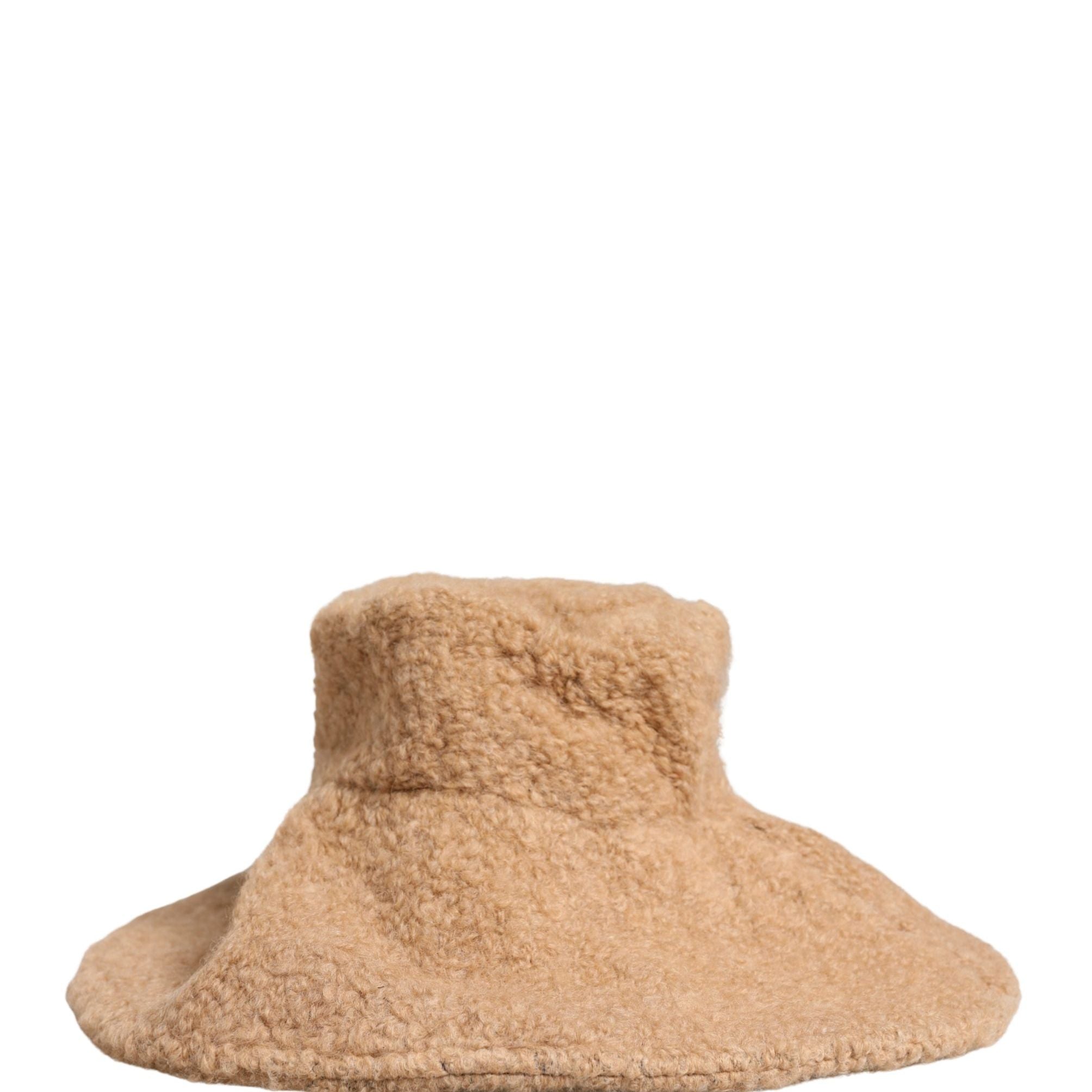 Dolce & Gabbana Beige Virgin Wool Fur Women Knitted Capello Hat