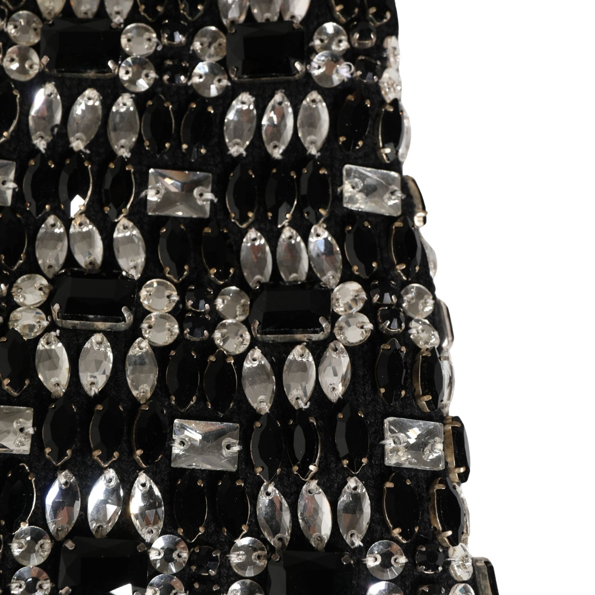 Dolce & Gabbana Black Wool Crystal Embellished Balaclava Hat