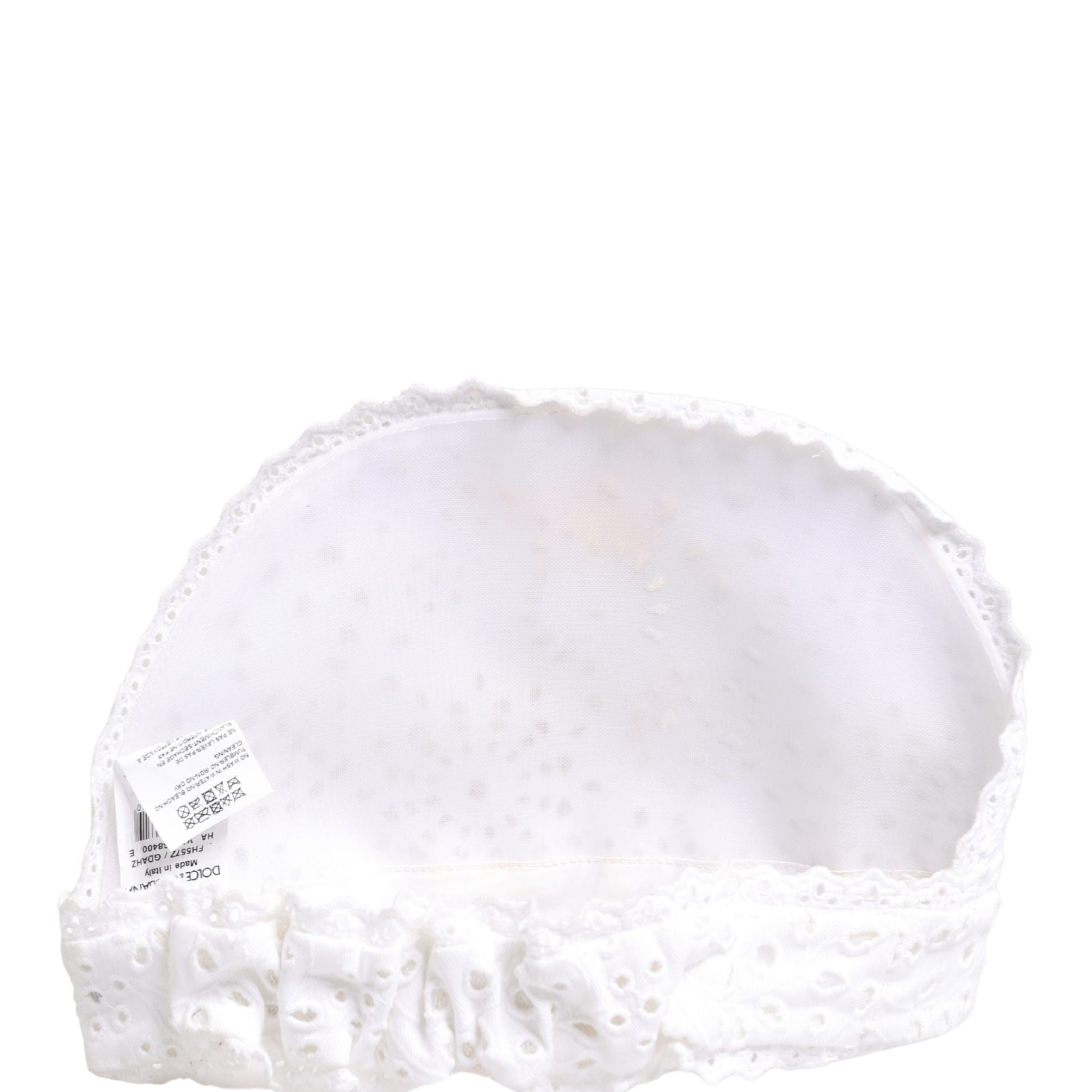 Dolce & Gabbana White Cotton Embroidered DG Crystal Headwear Hat