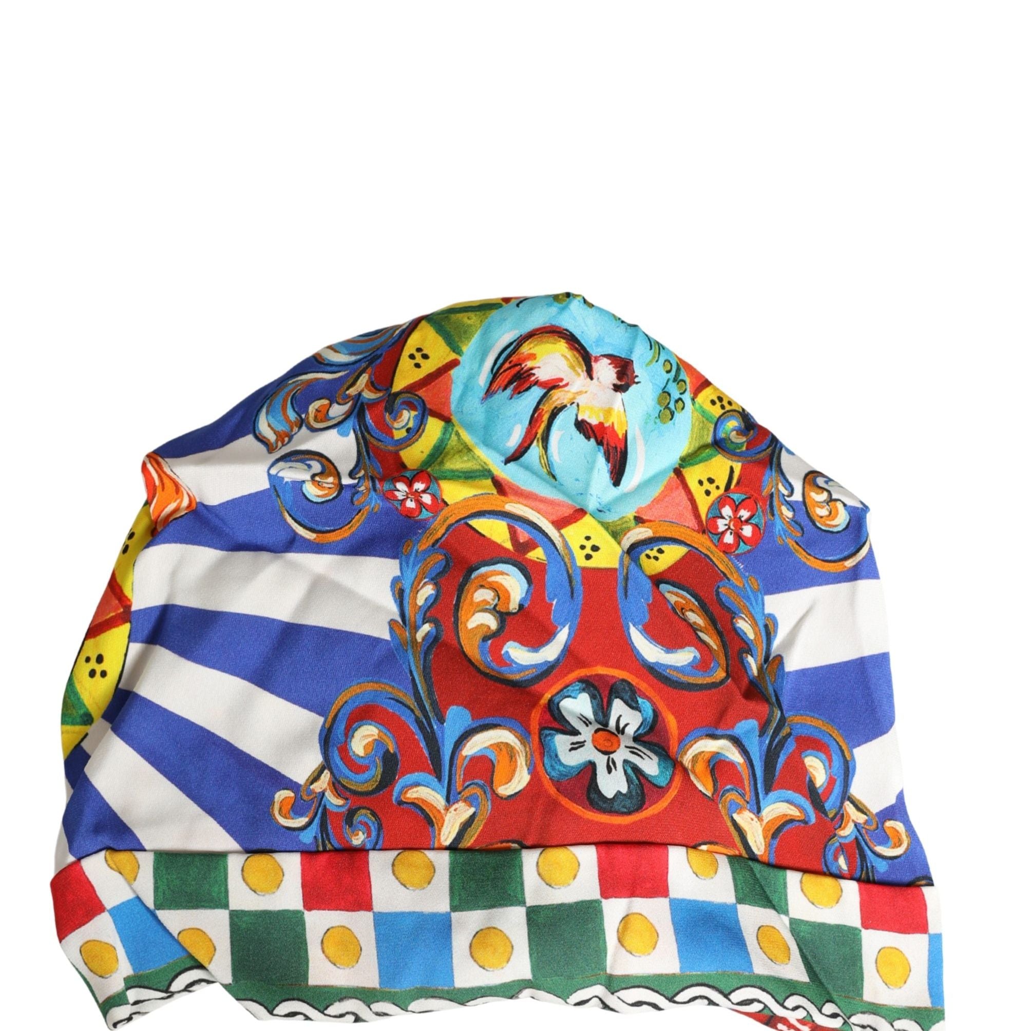 Dolce & Gabbana Multicolor Carretto Motif Turban Headwear Hat
