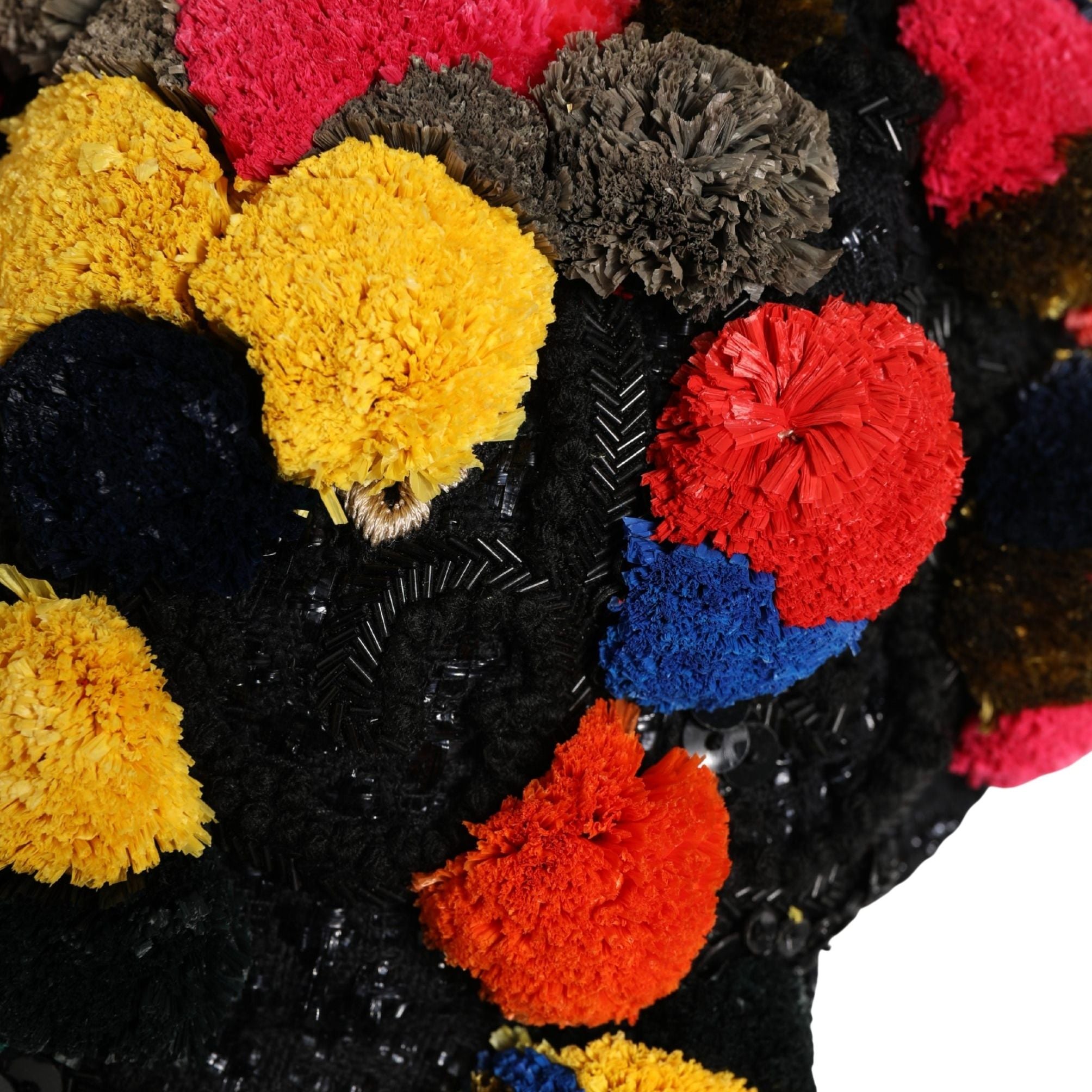 Dolce & Gabbana Multicolor Pom Poms Sequin Embellishment Hat