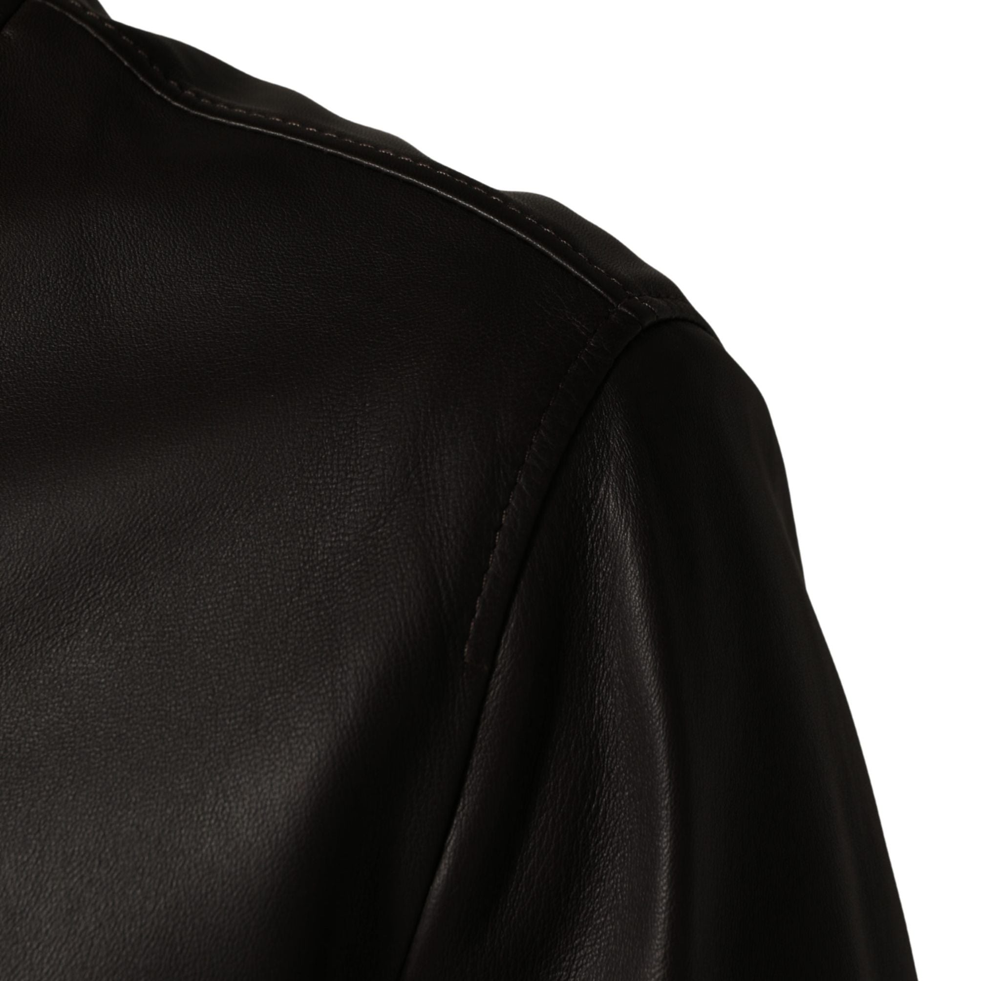 Dolce & Gabbana Black LambskinLeather Full Zip Biker Jacket