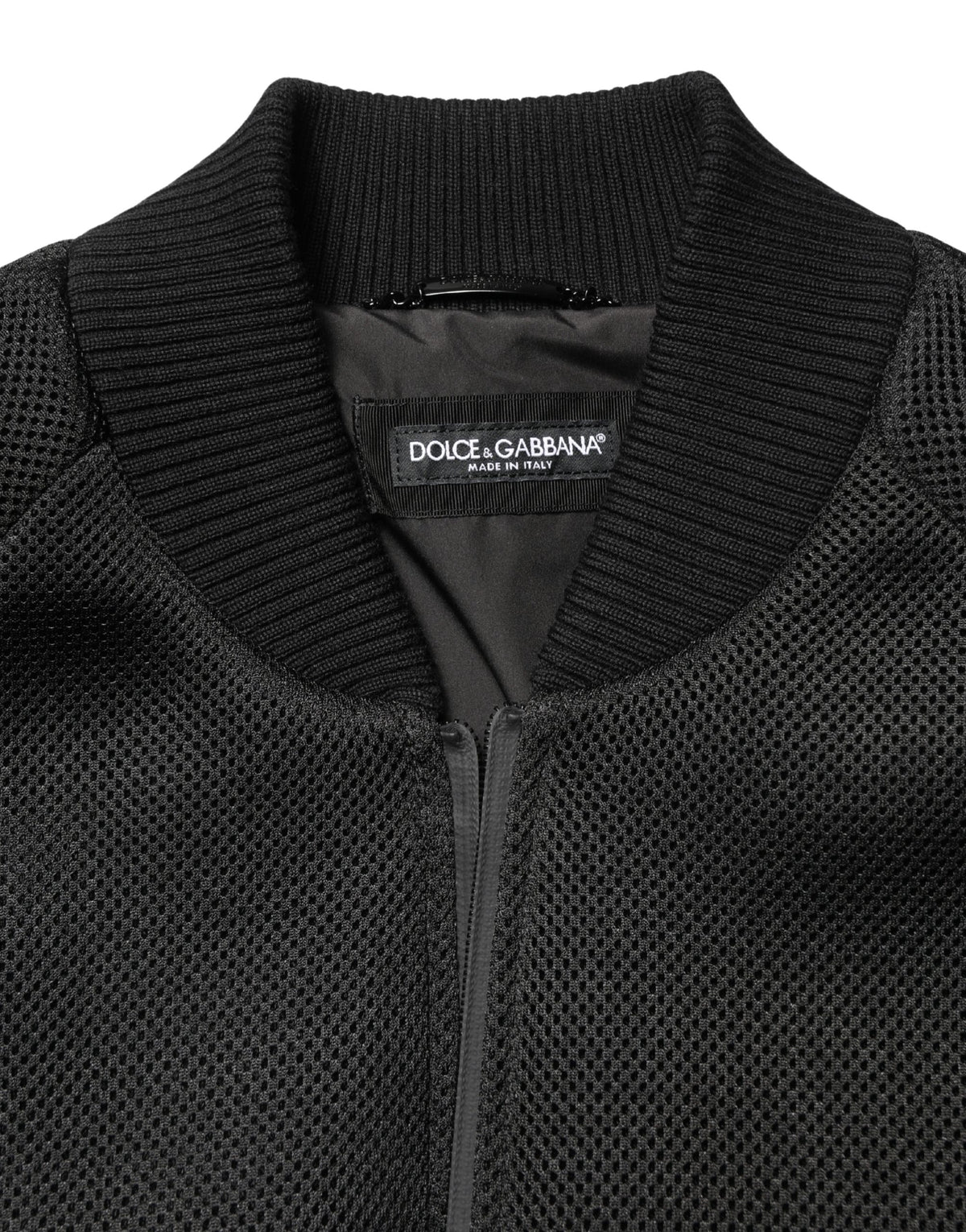 Dolce & Gabbana Men Black Nylon Full Zip Bomber Jacket
