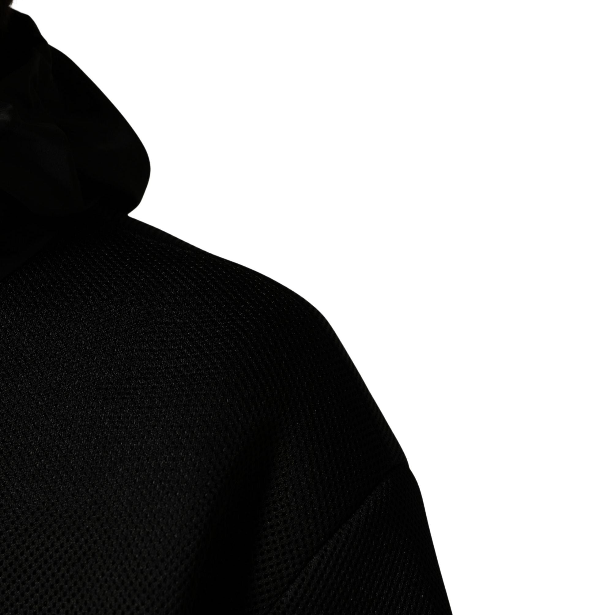 Dolce & Gabbana Men Black Hooded Full Zip Bomber Jacket