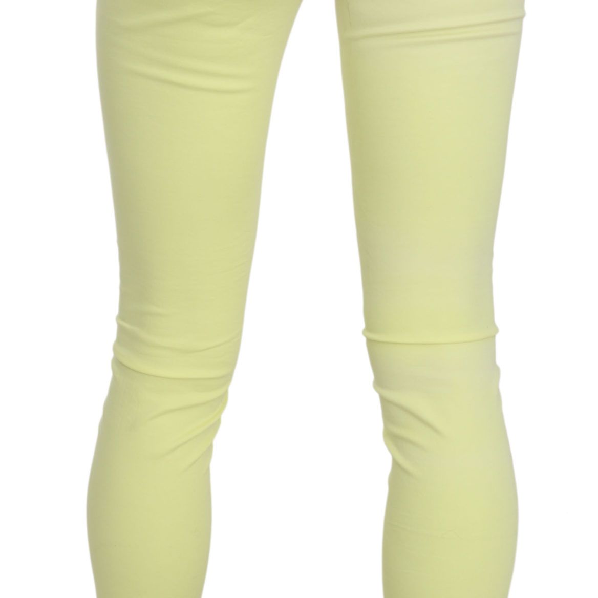 PINKO Yellow Cotton Stretch Low Waist Skinny Casual Trouser Pants