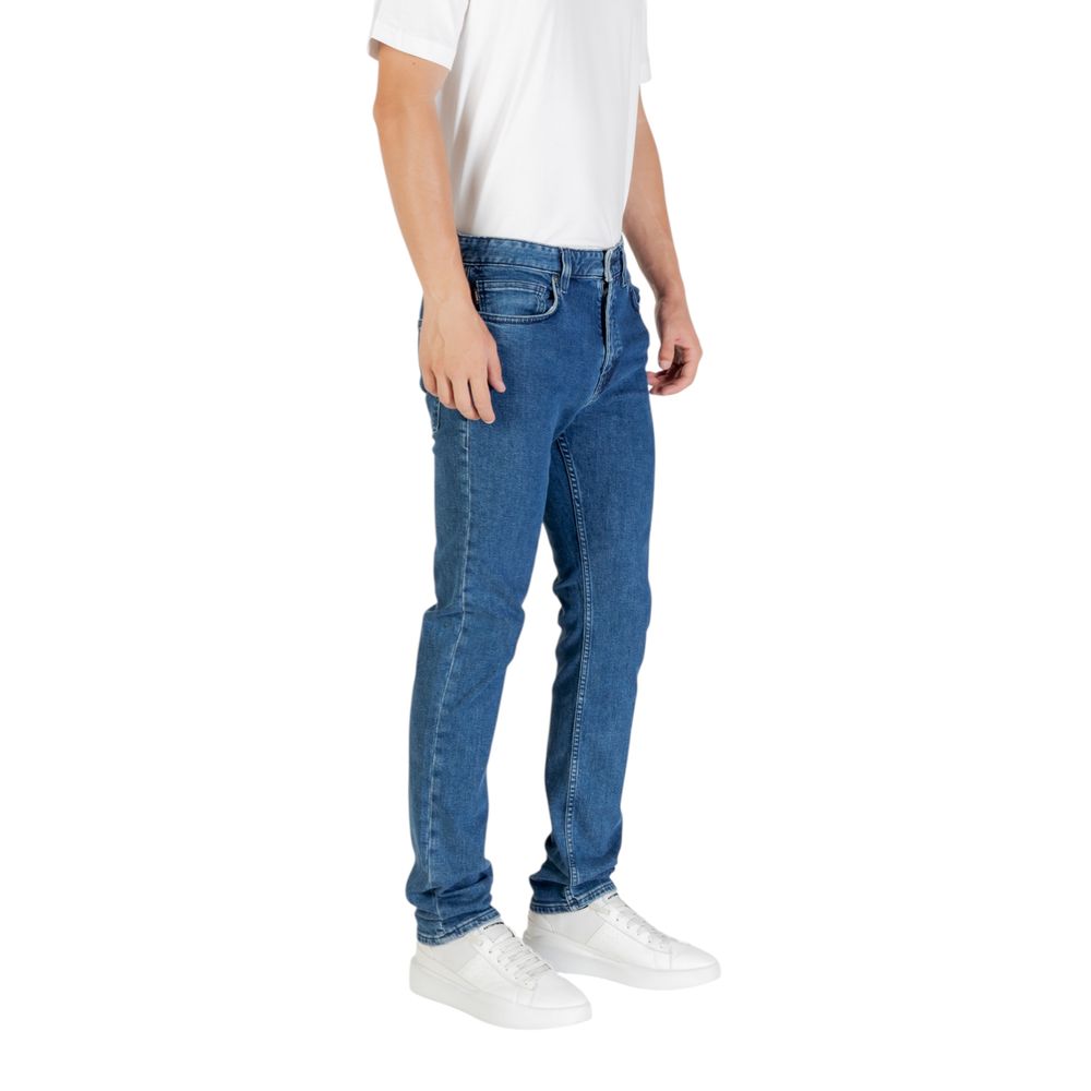 Hugo Boss Blue Polyester Skinny Jeans
