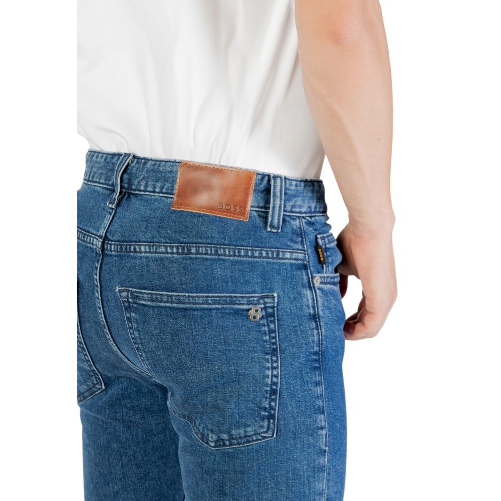 Hugo Boss Blue Polyester Skinny Jeans