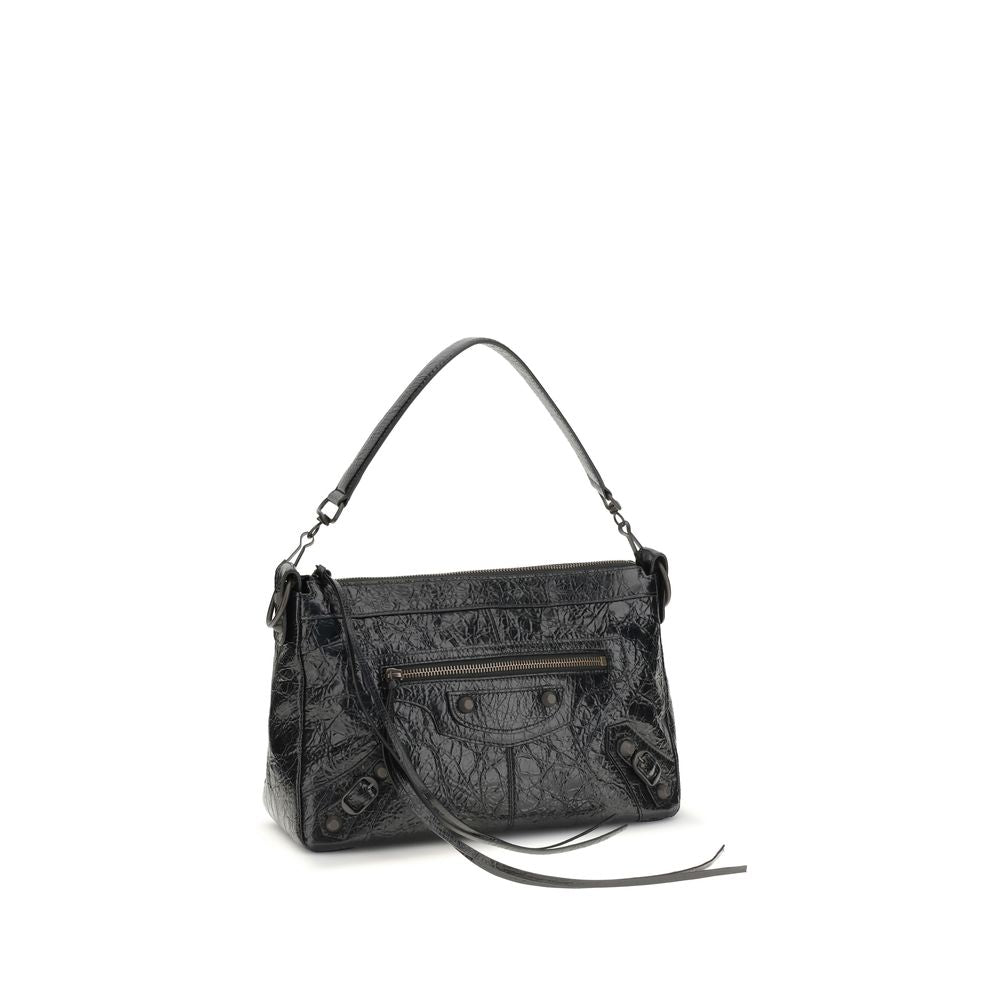 Balenciaga Black Lamb Ovis Aries Aries Shoulder Bag