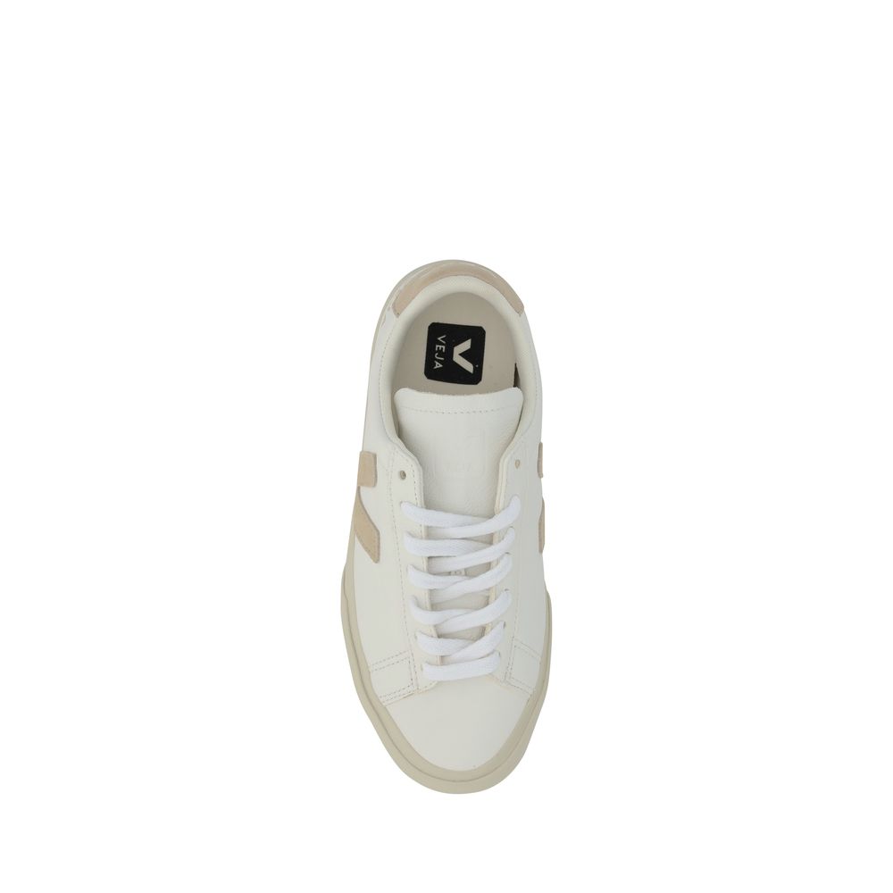 Veja White Calf Leather Bos Taurus Low Top Sneakers