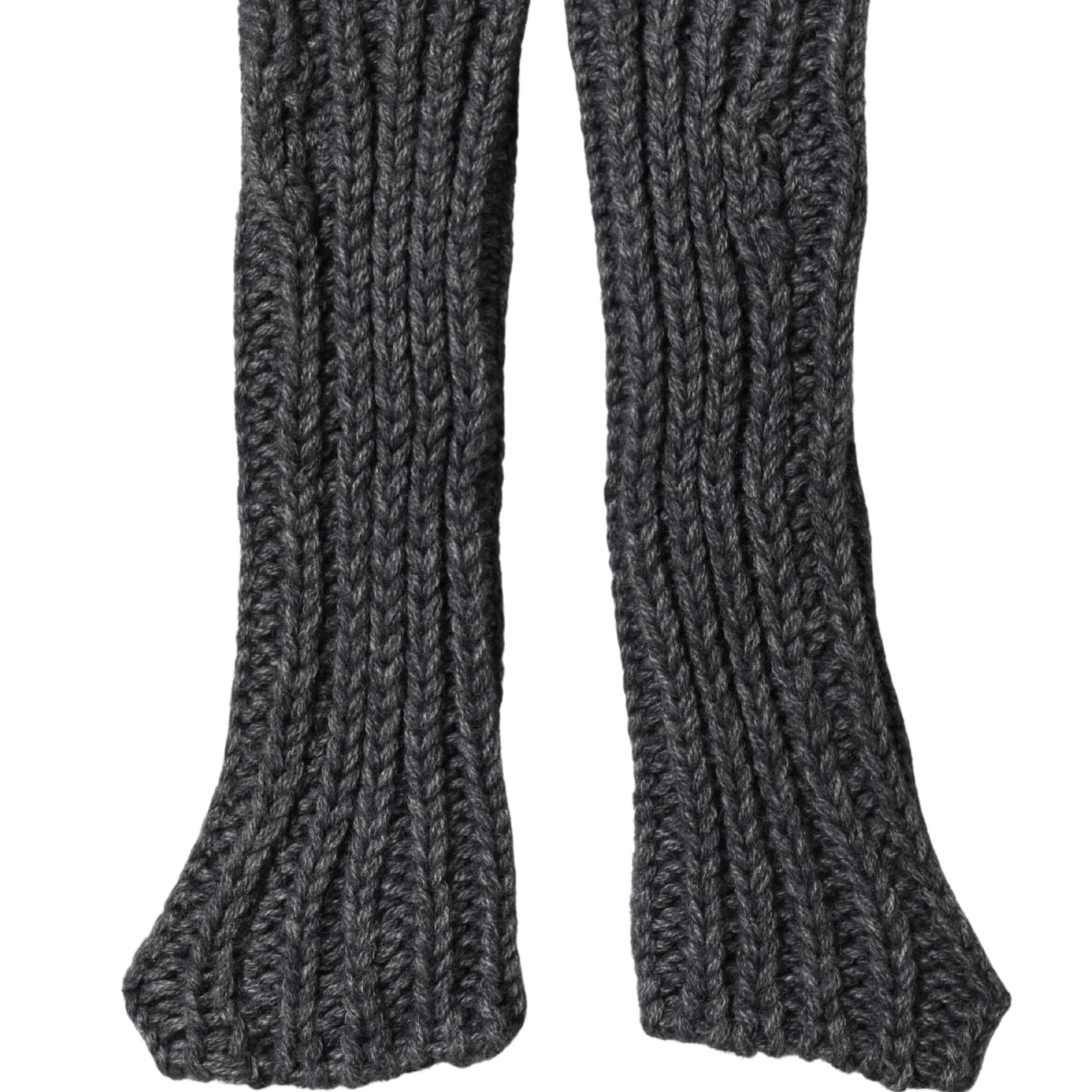 Dolce & Gabbana Gray Acrylic Knitted Fingerless Arm Warmer Gloves