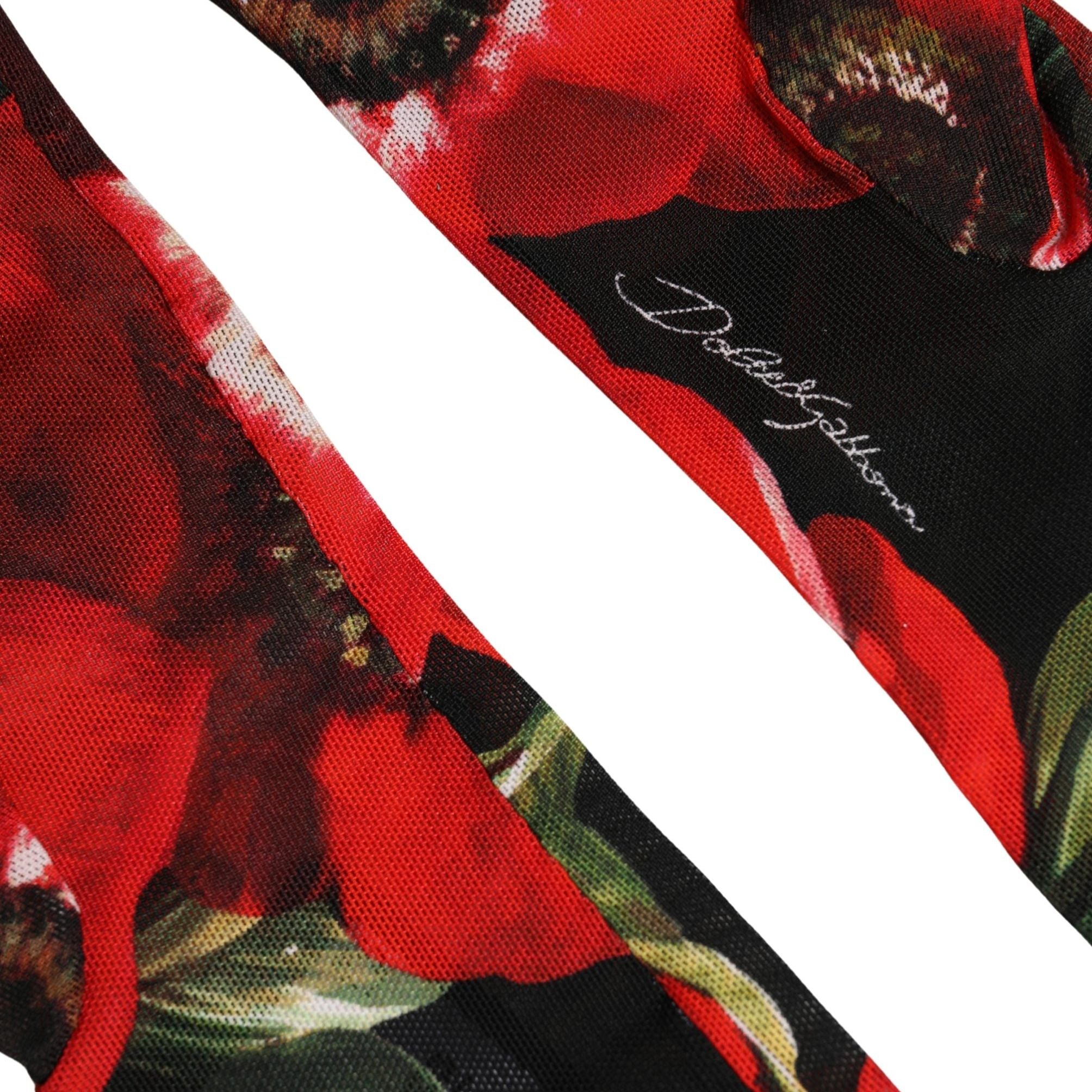 Dolce & Gabbana Multicolor Floral Print Elbow Length Women Gloves