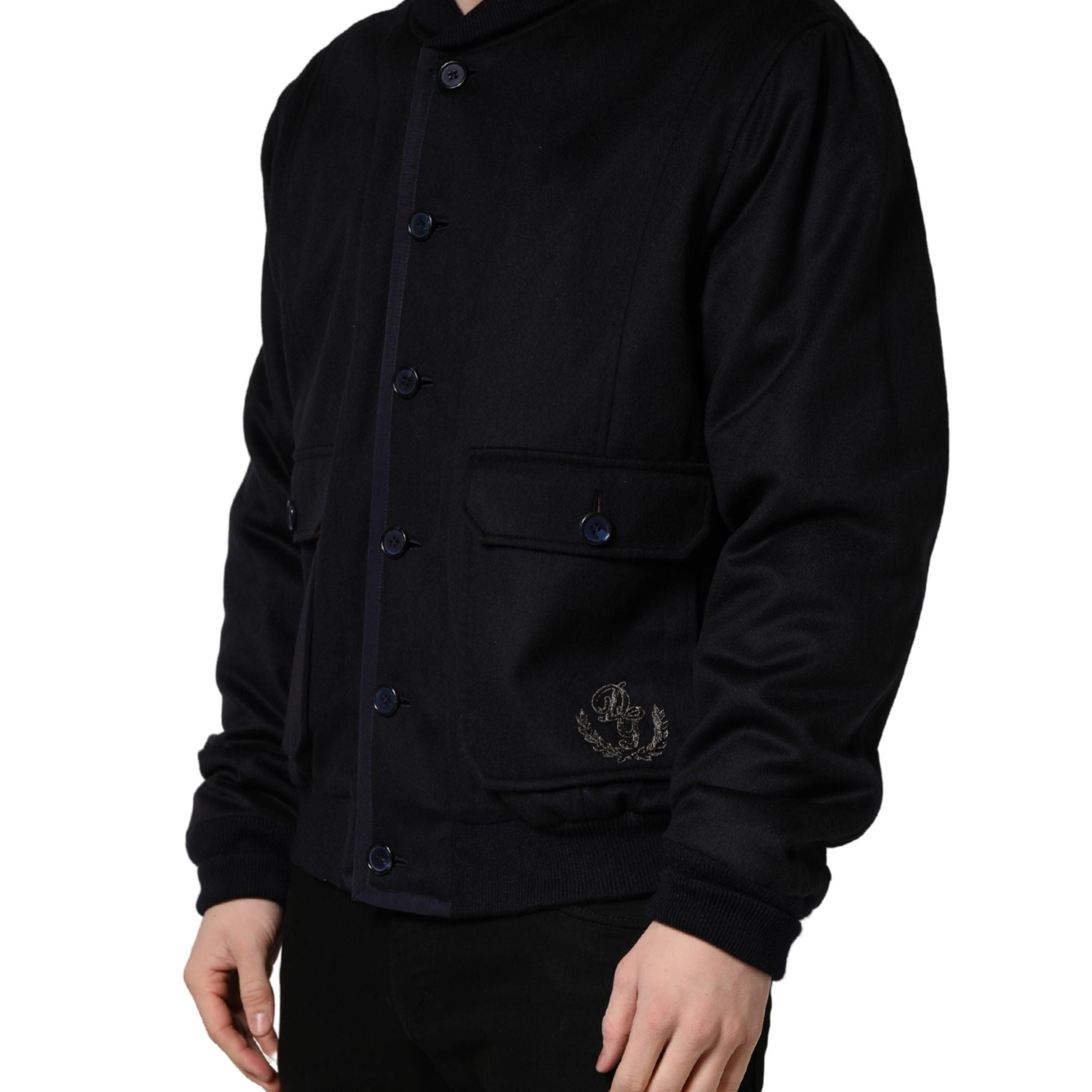 Dolce & Gabbana Black Cashmere Knitted Button Down Jacket