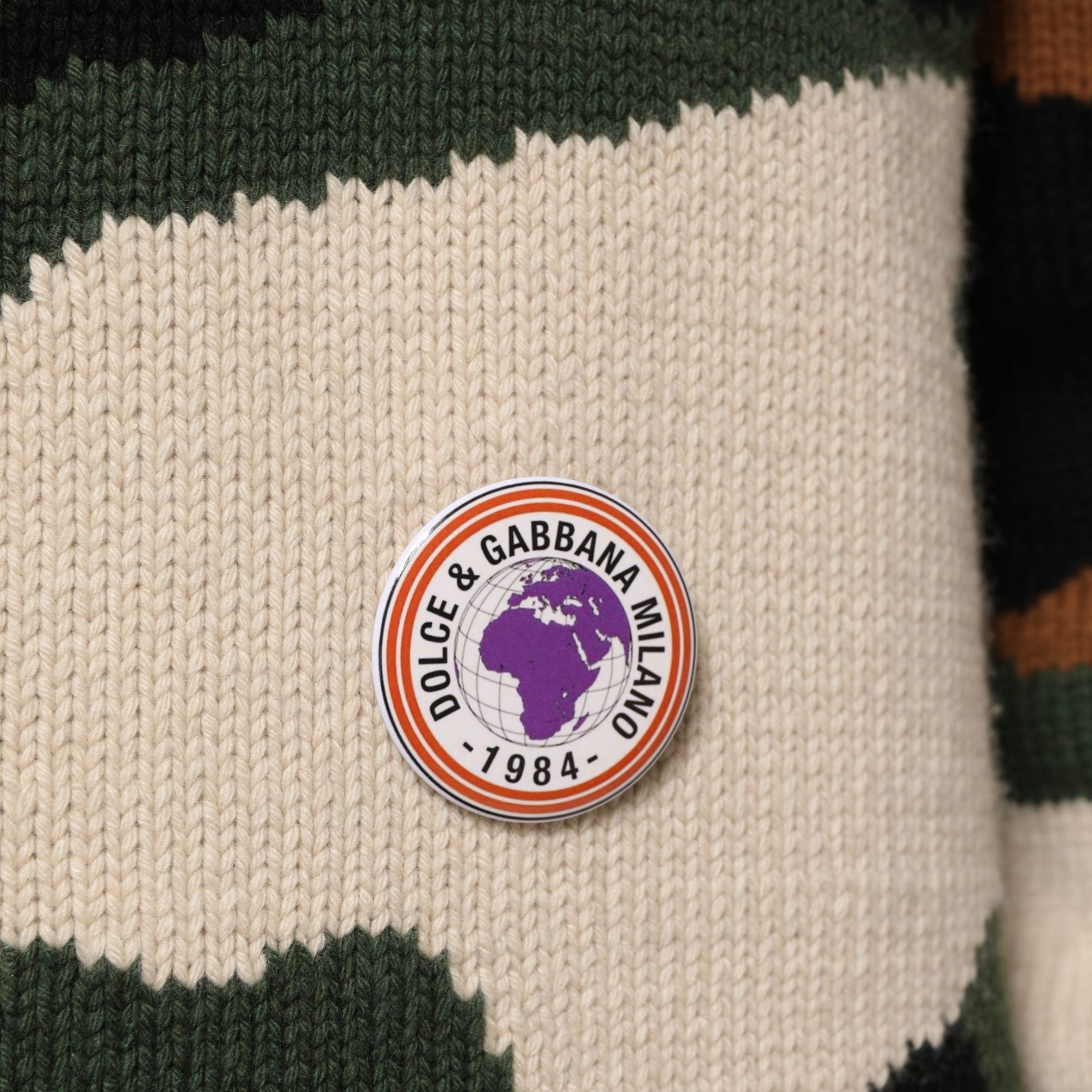 Dolce & Gabbana Multicolor Intarsia-Knit Camouflage Pullover Sweater