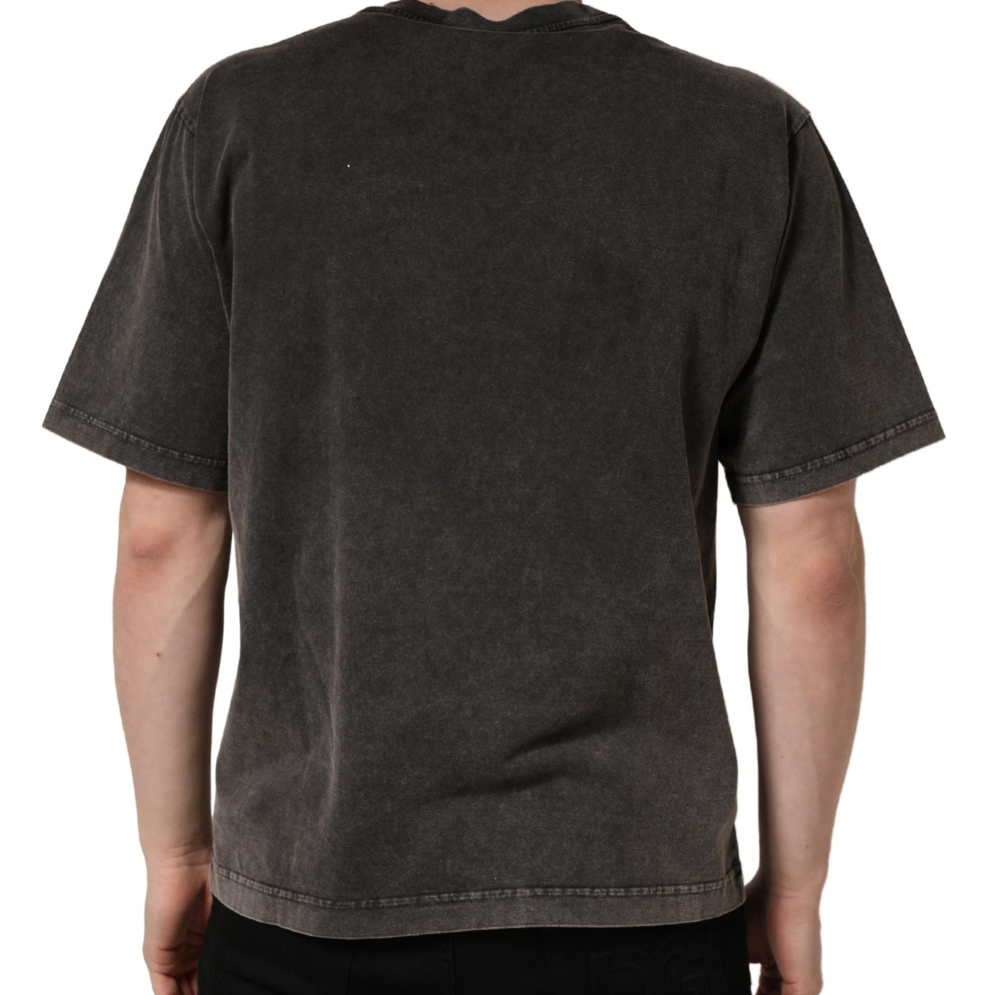 Dolce & Gabbana Gray Logo Embellished Men Crew Neck T-shirt