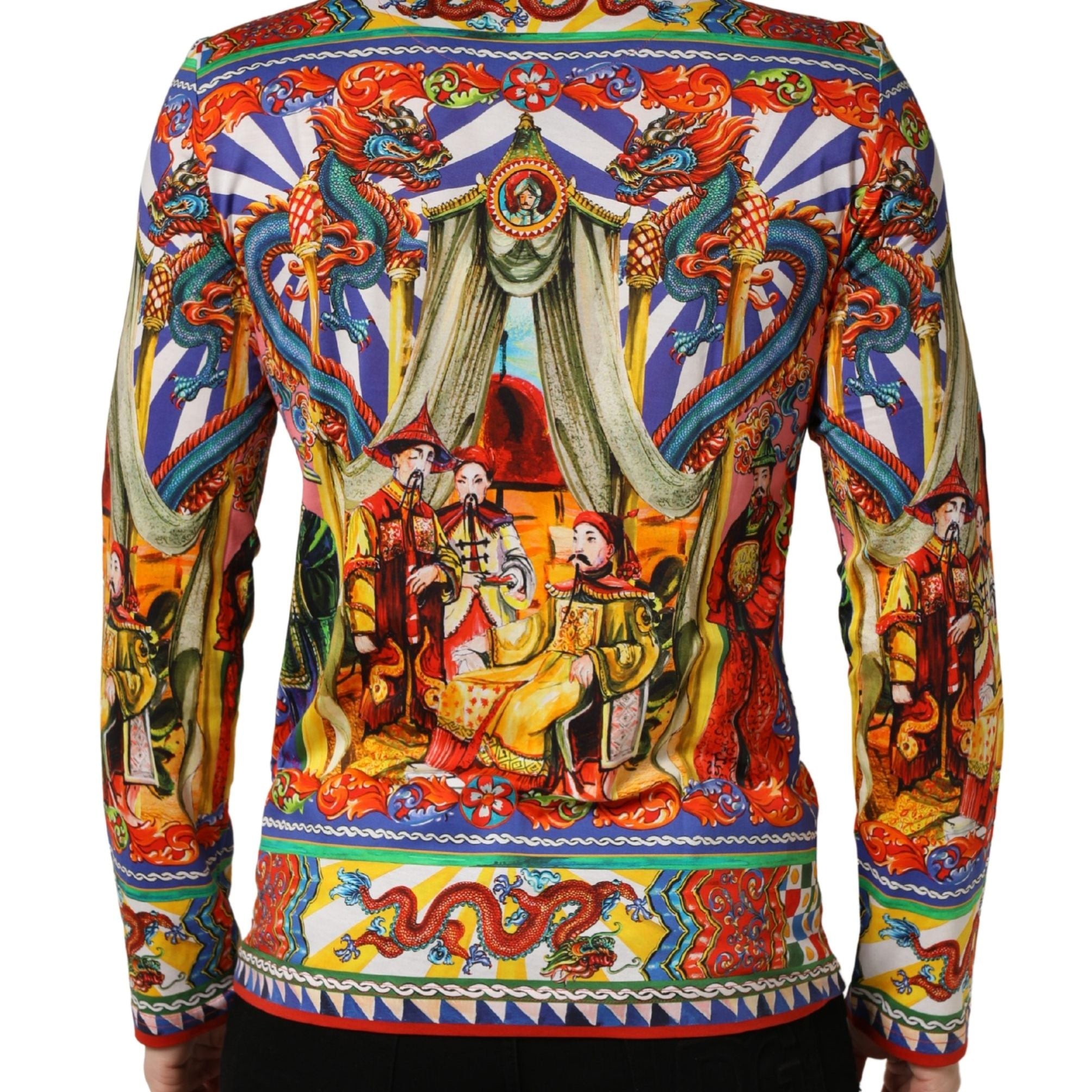 Dolce & Gabbana Multicolor Teatro Dei Pupi Men Long Sleeves T-shirt