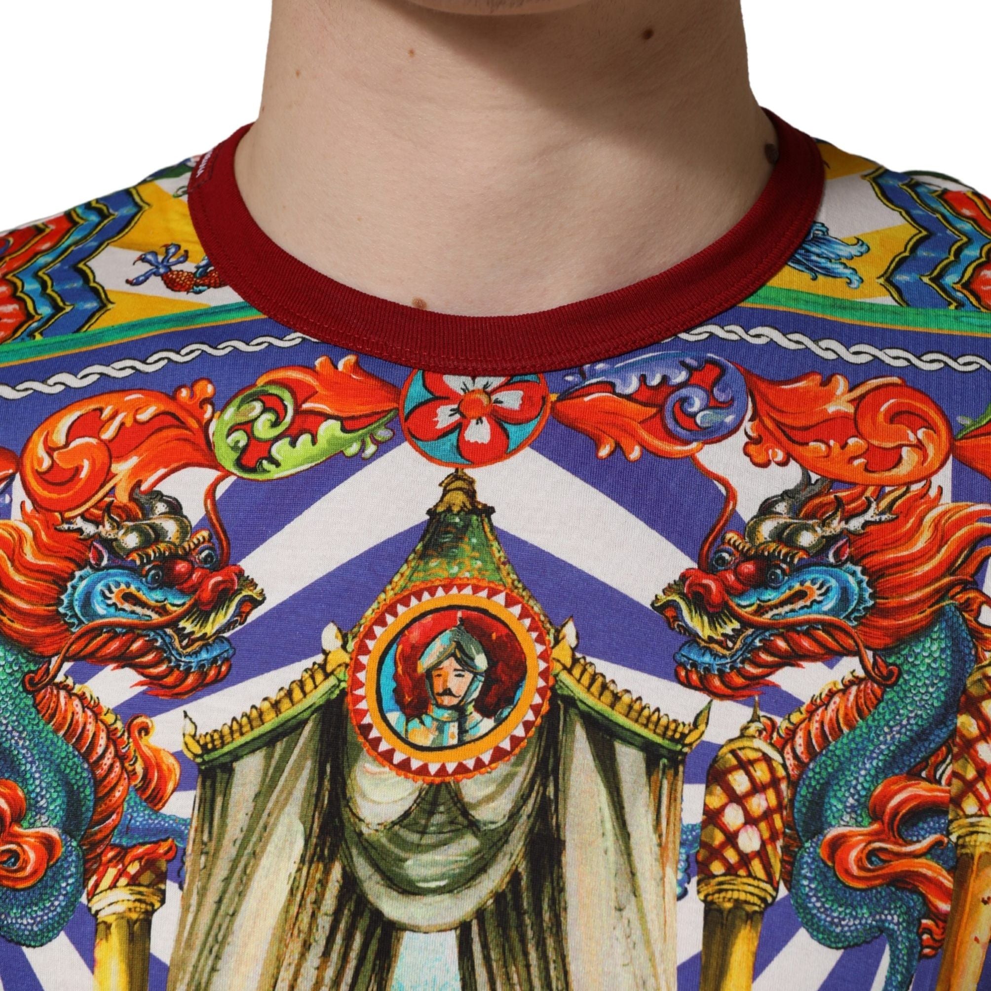 Dolce & Gabbana Multicolor Teatro Dei Pupi Men Long Sleeves T-shirt