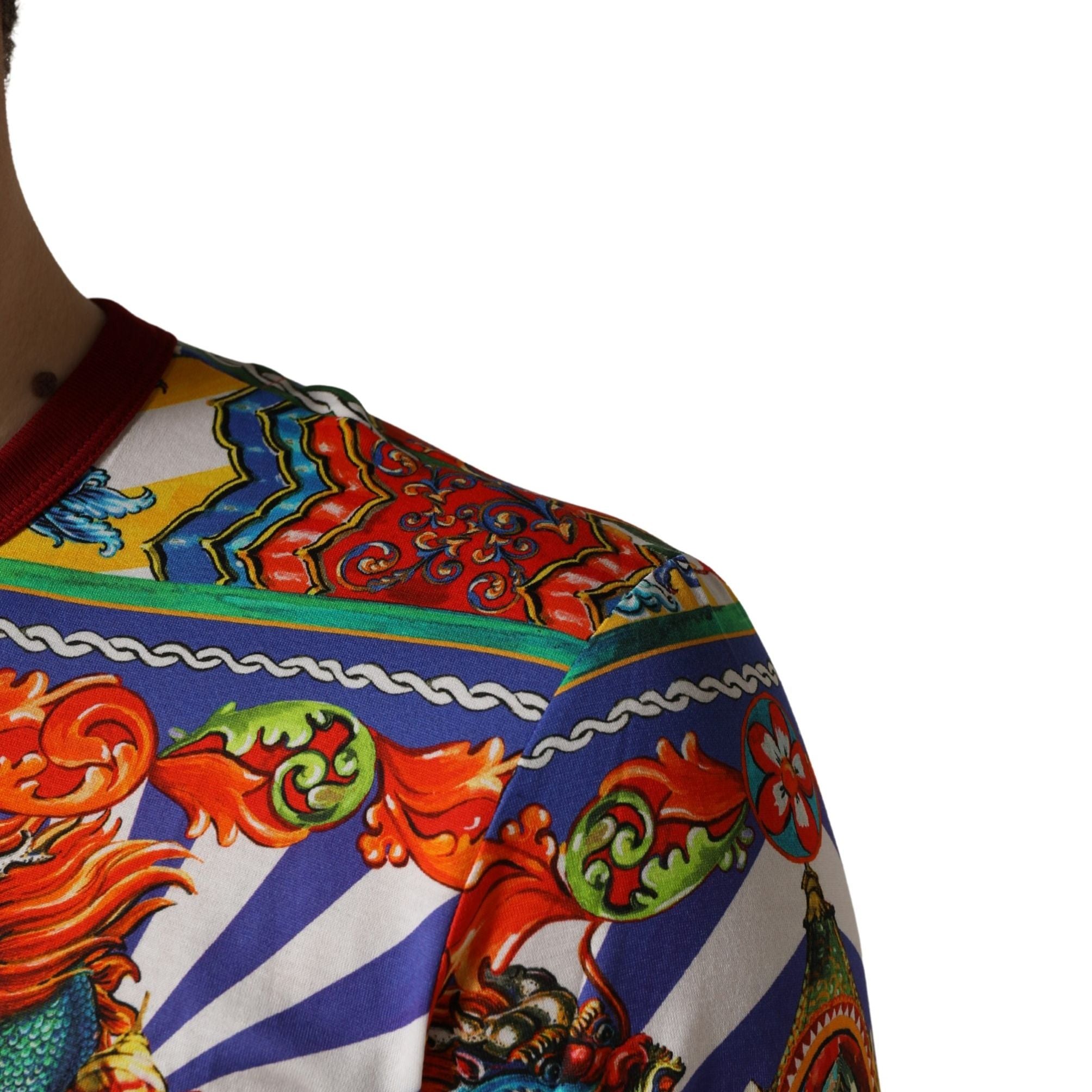 Dolce & Gabbana Multicolor Teatro Dei Pupi Men Long Sleeves T-shirt
