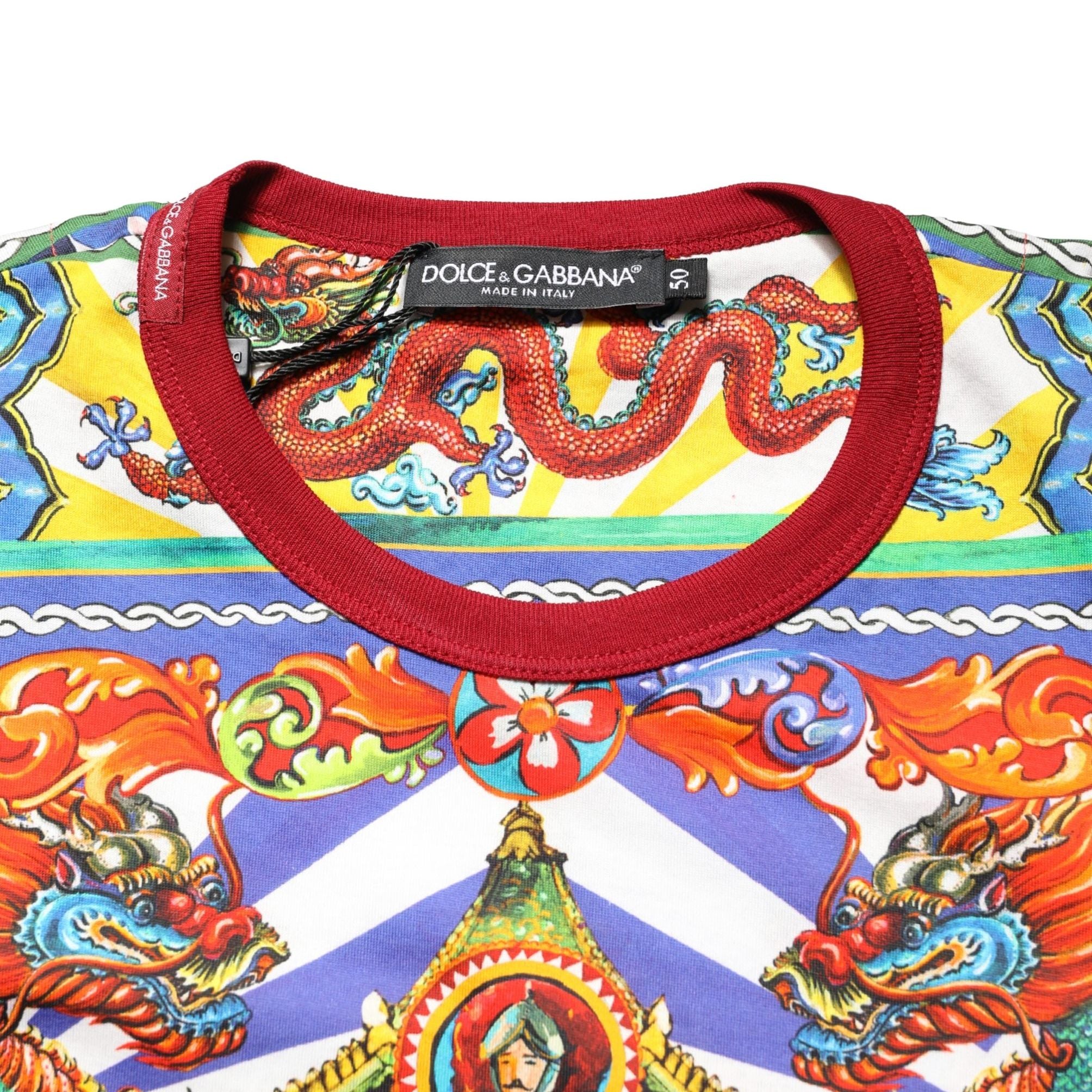 Dolce & Gabbana Multicolor Teatro Dei Pupi Men Long Sleeves T-shirt