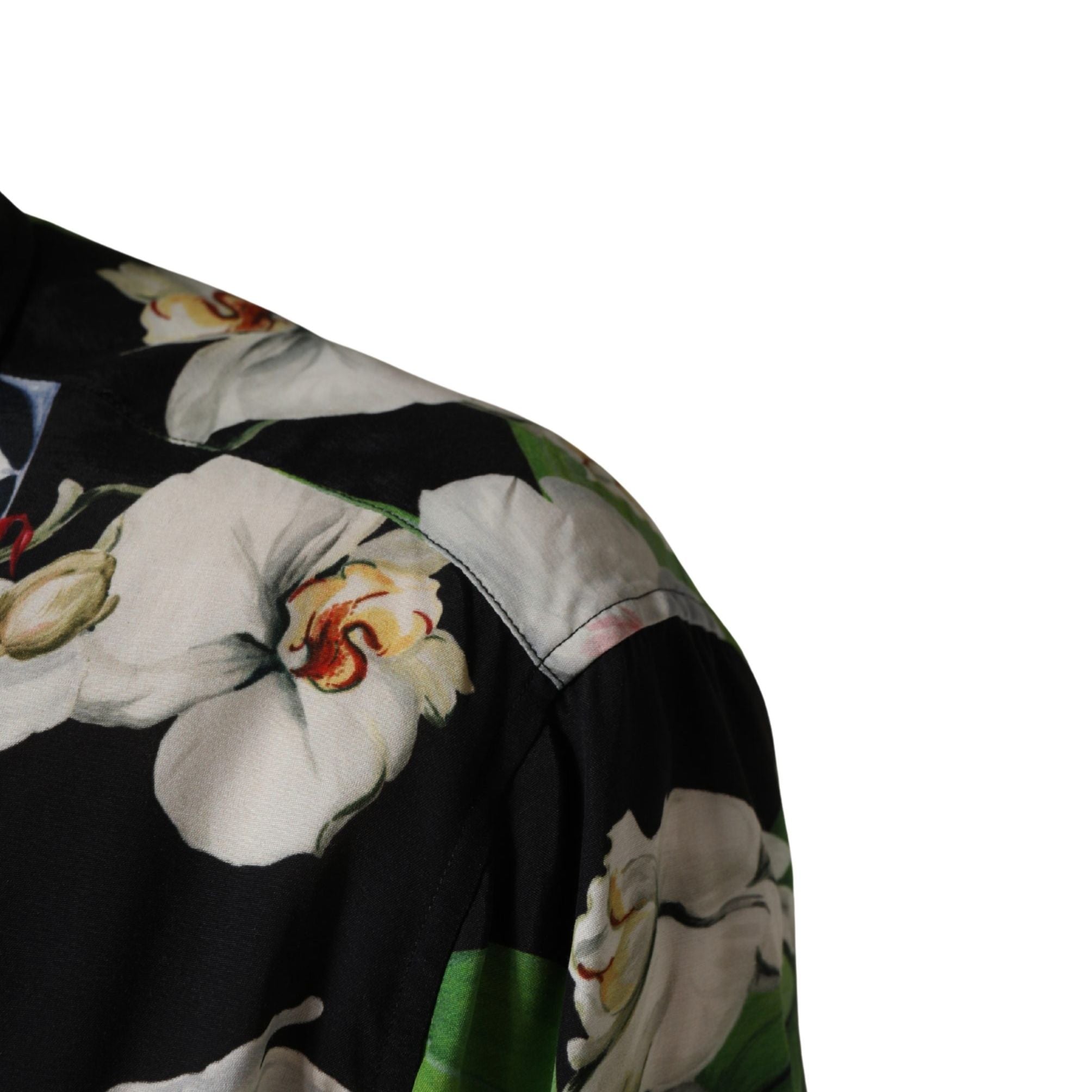 Dolce & Gabbana Multicolor Tropical Orchid Print Men Shirt