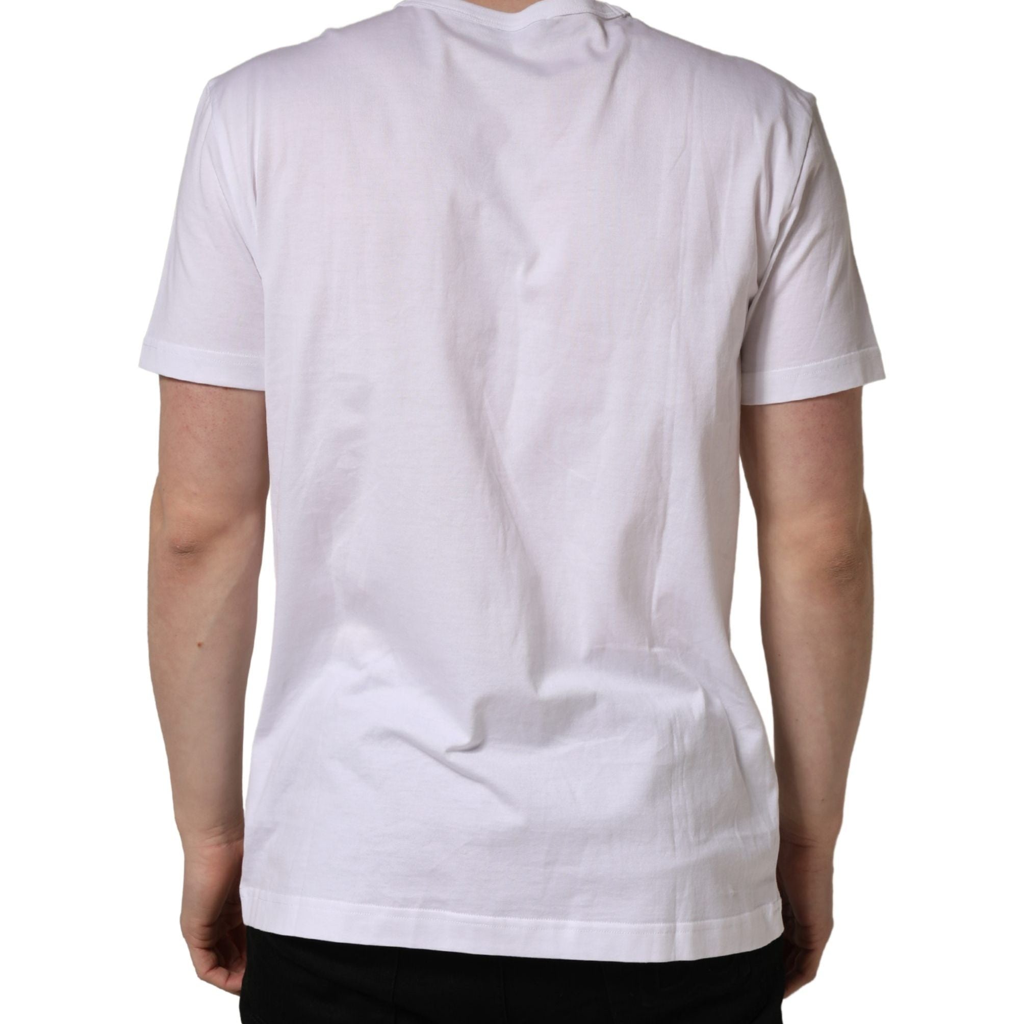 Dolce & Gabbana White DG Leaf Embroidery Crew Neck T-shirt
