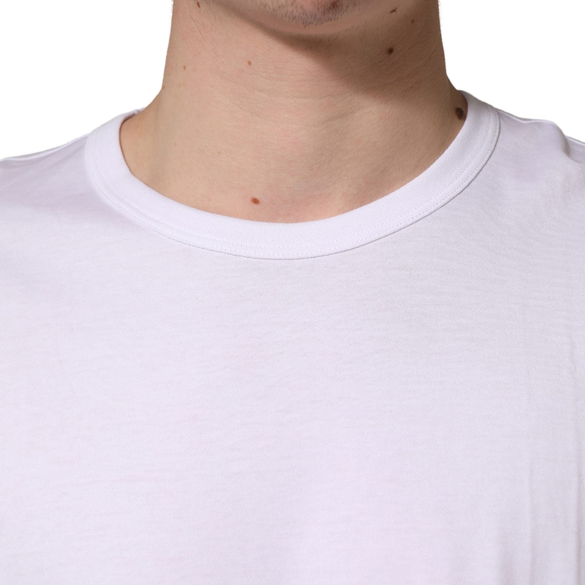 Dolce & Gabbana White Cotton Short Sleeves Crew Neck T-shirt