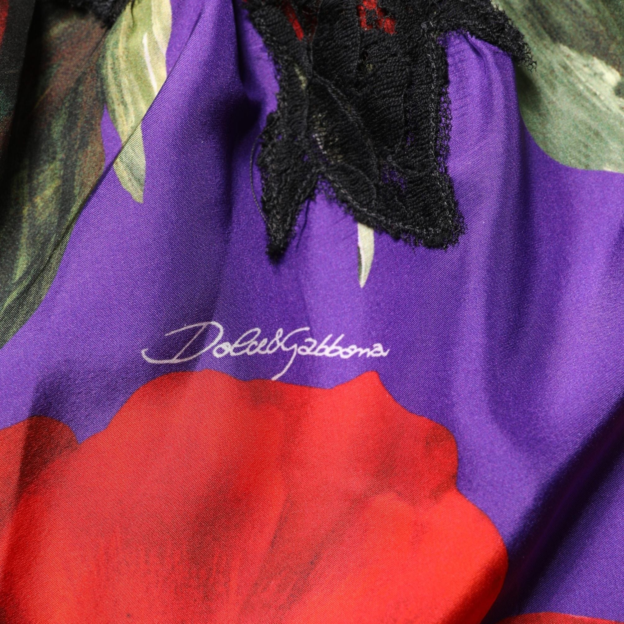 Dolce & Gabbana Multicolor Floral Lace Short Mini Sleeveless Dress